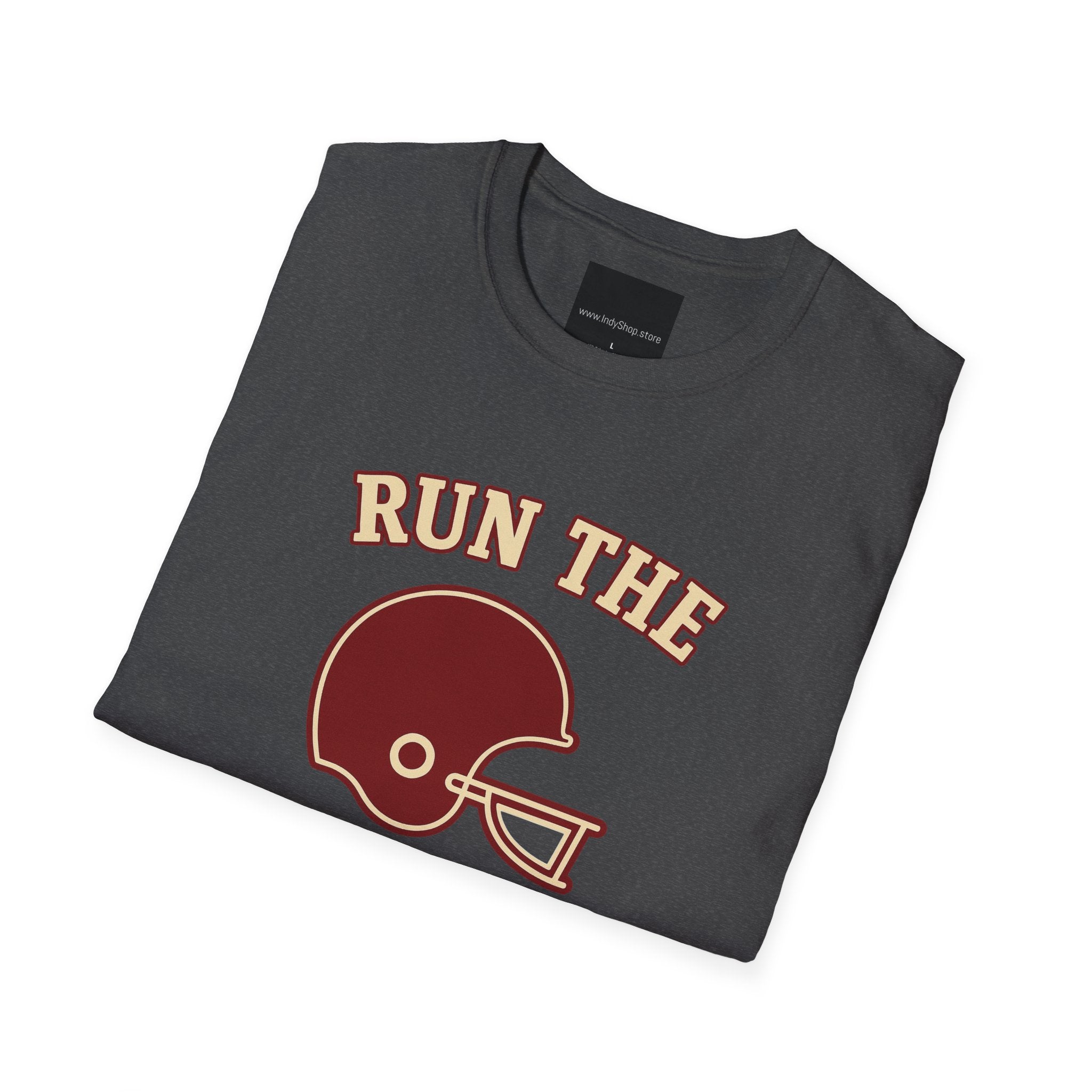 Run the Damn Ball Cream and Crimson Unisex Graphic T-Shirt