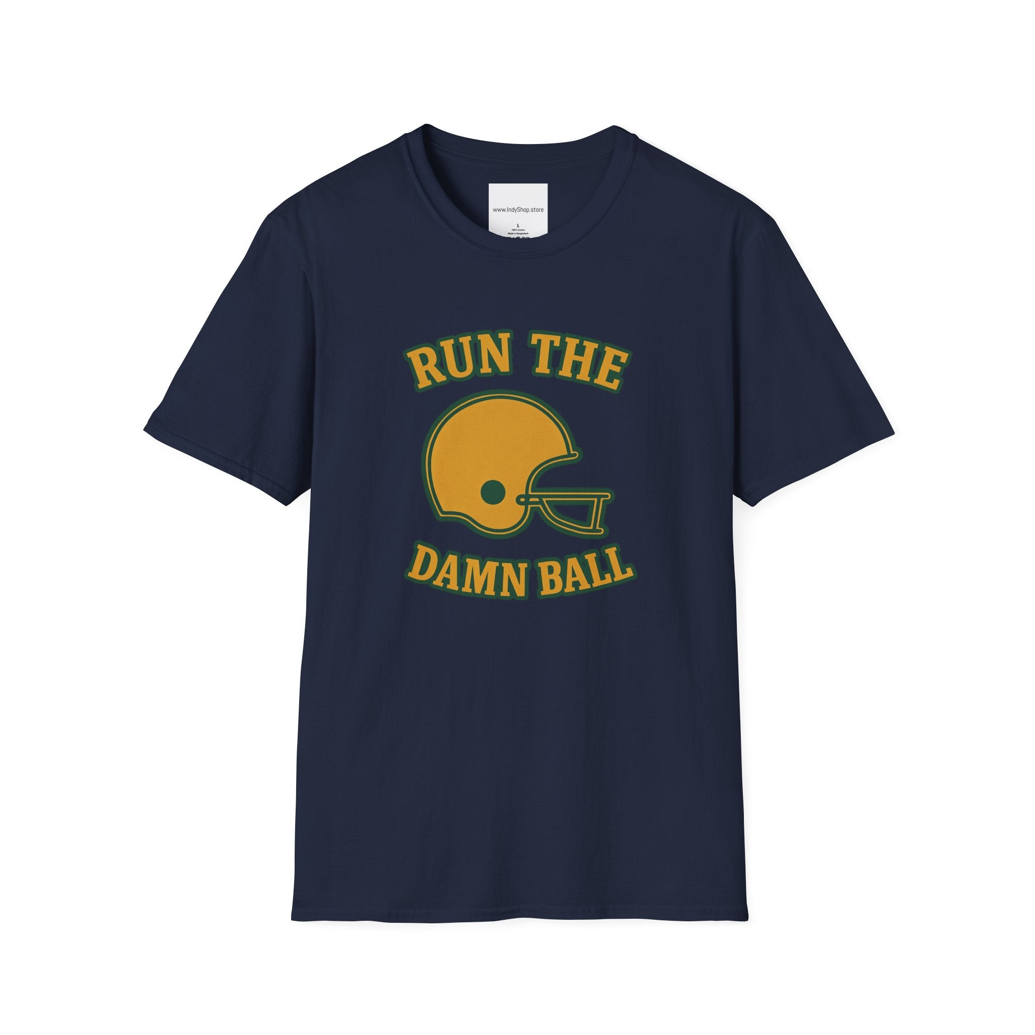 Run the Damn Ball Green and Gold Unisex Graphic T-Shirt