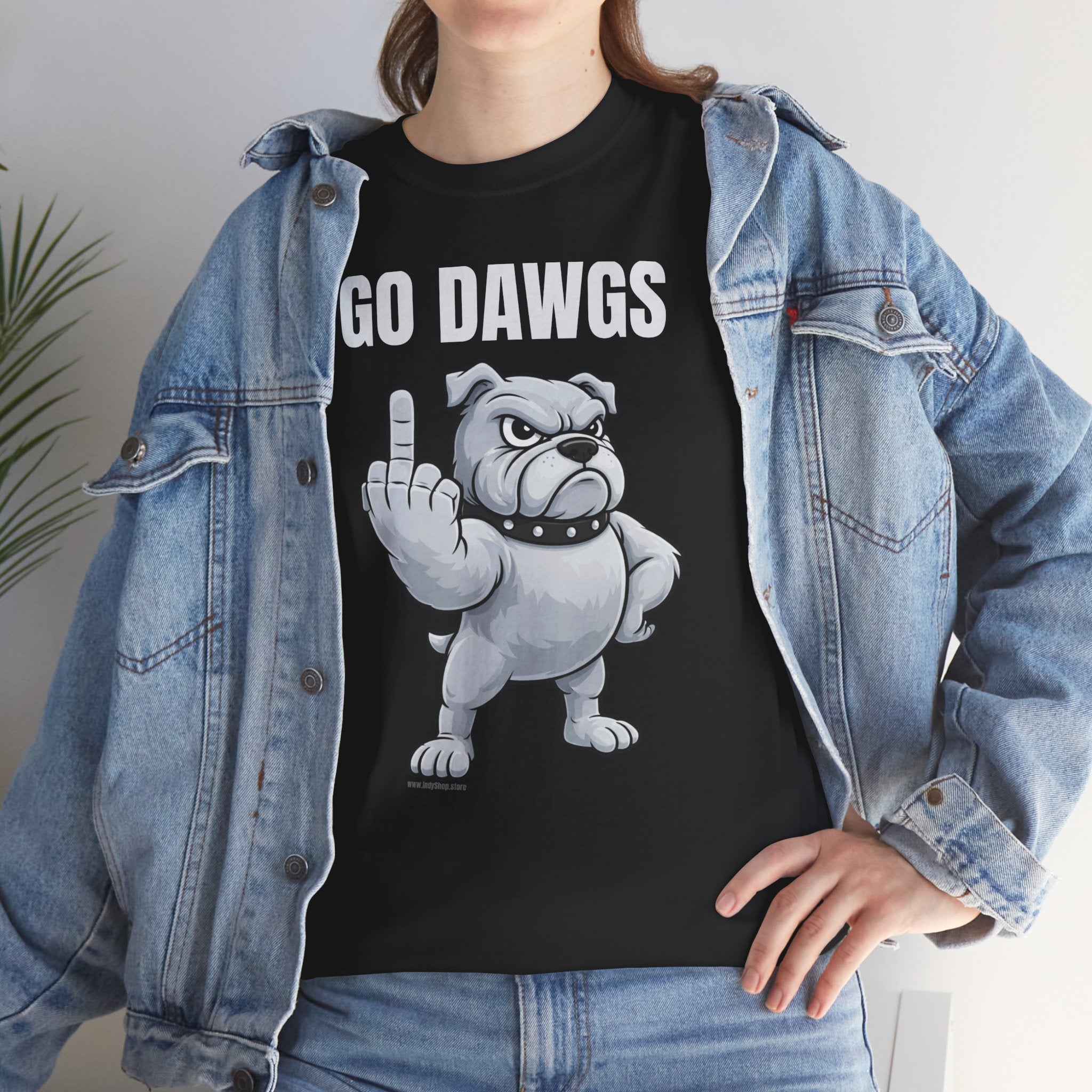 Go Dawgs Middle Finger Tee | Bulldog Flipping Off