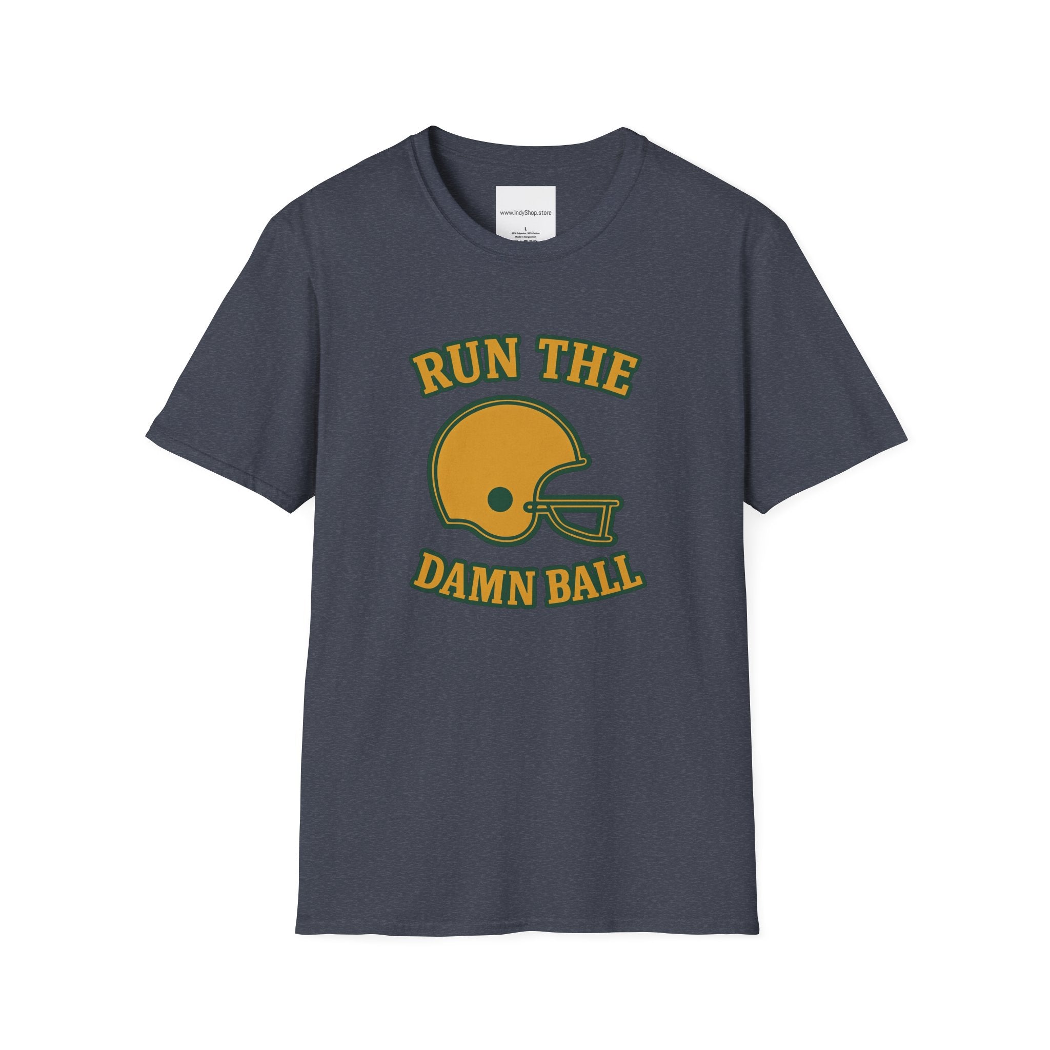 Run the Damn Ball Green and Gold Unisex Graphic T-Shirt
