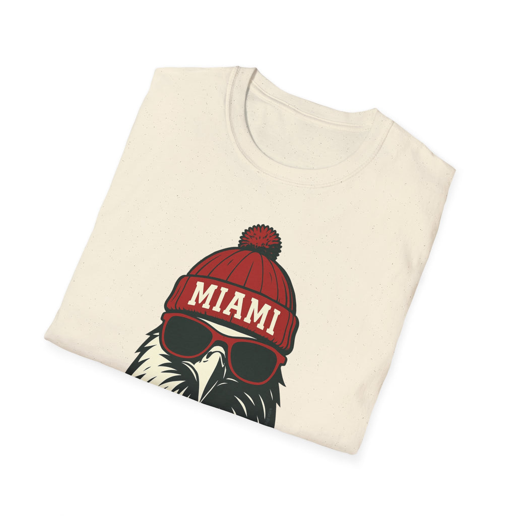Miami Redhawk Graphic T-Shirt | Hawk with Hat and Glasses