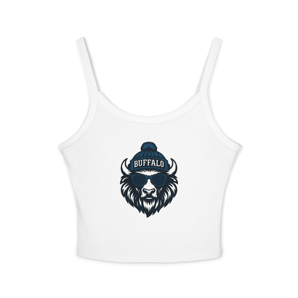 Buffalo Bills Women's Spaghetti Strap Tank Top | Bison Bill with Glasses and Hat