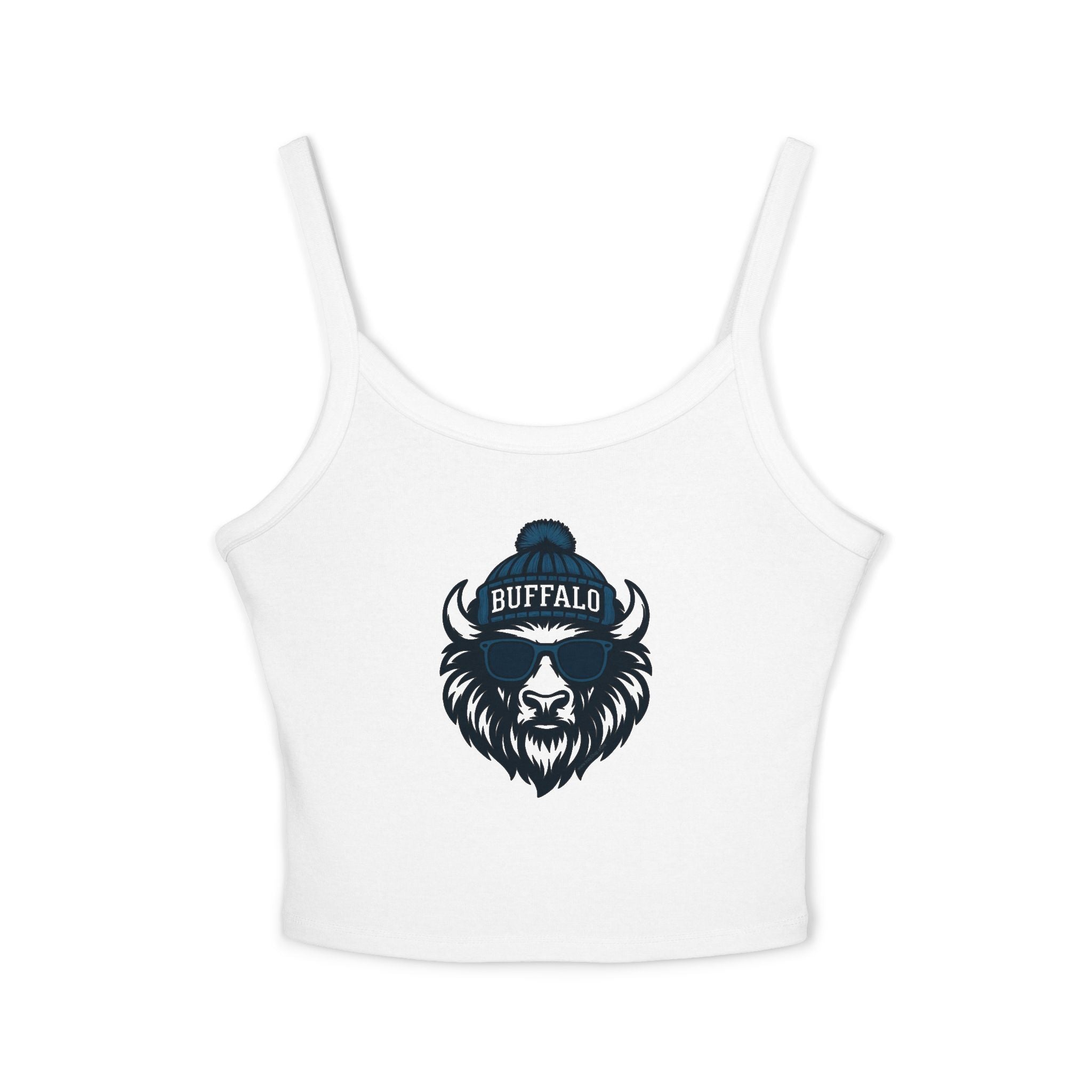 Buffalo Bills Women's Spaghetti Strap Tank Top | Bison Bill with Glasses and Hat