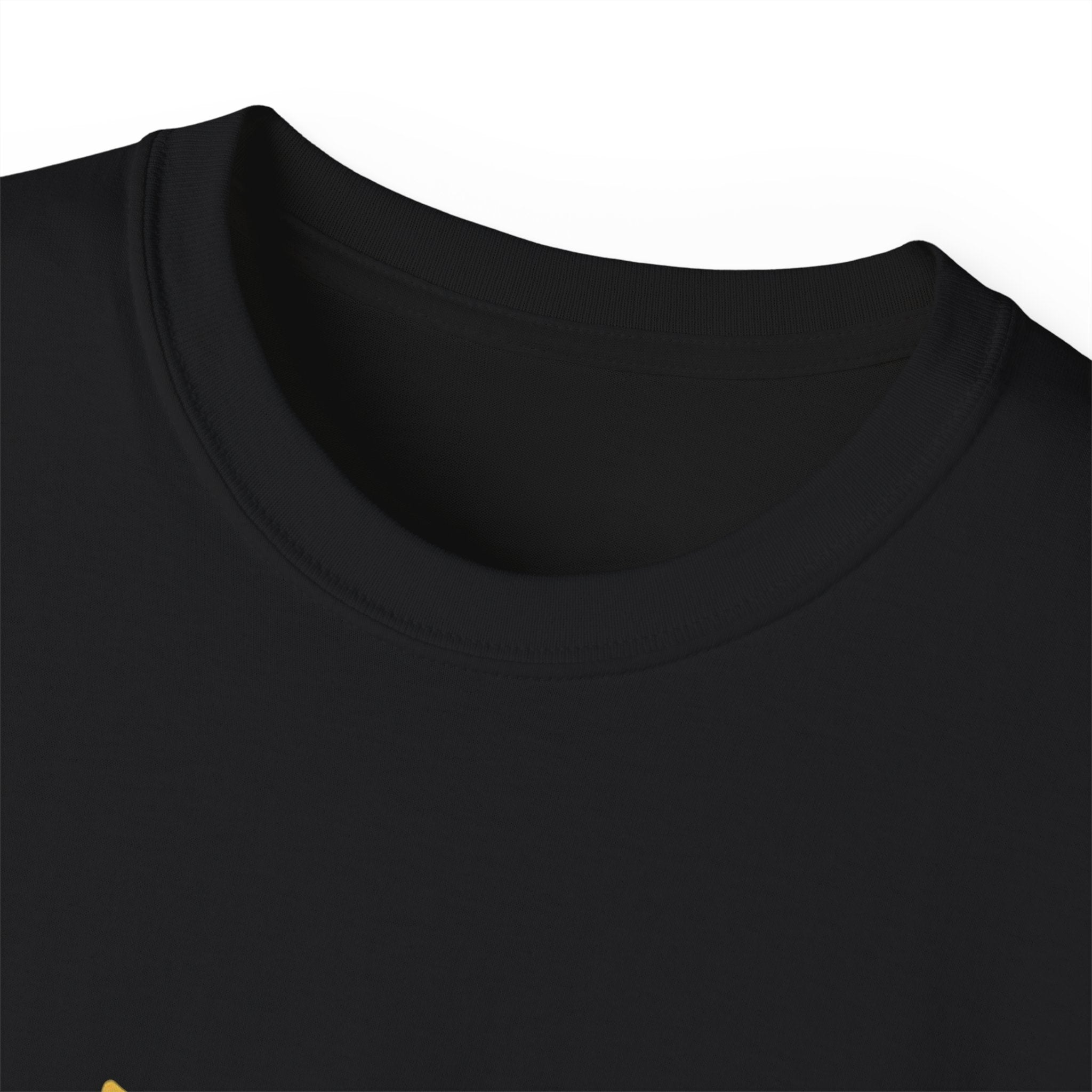 Black & Gold Unisex Ultra Cotton Tee | Casual Wear, Gift for Hoosiers, State Pride, Travel Souvenir, Unique Local Apparel