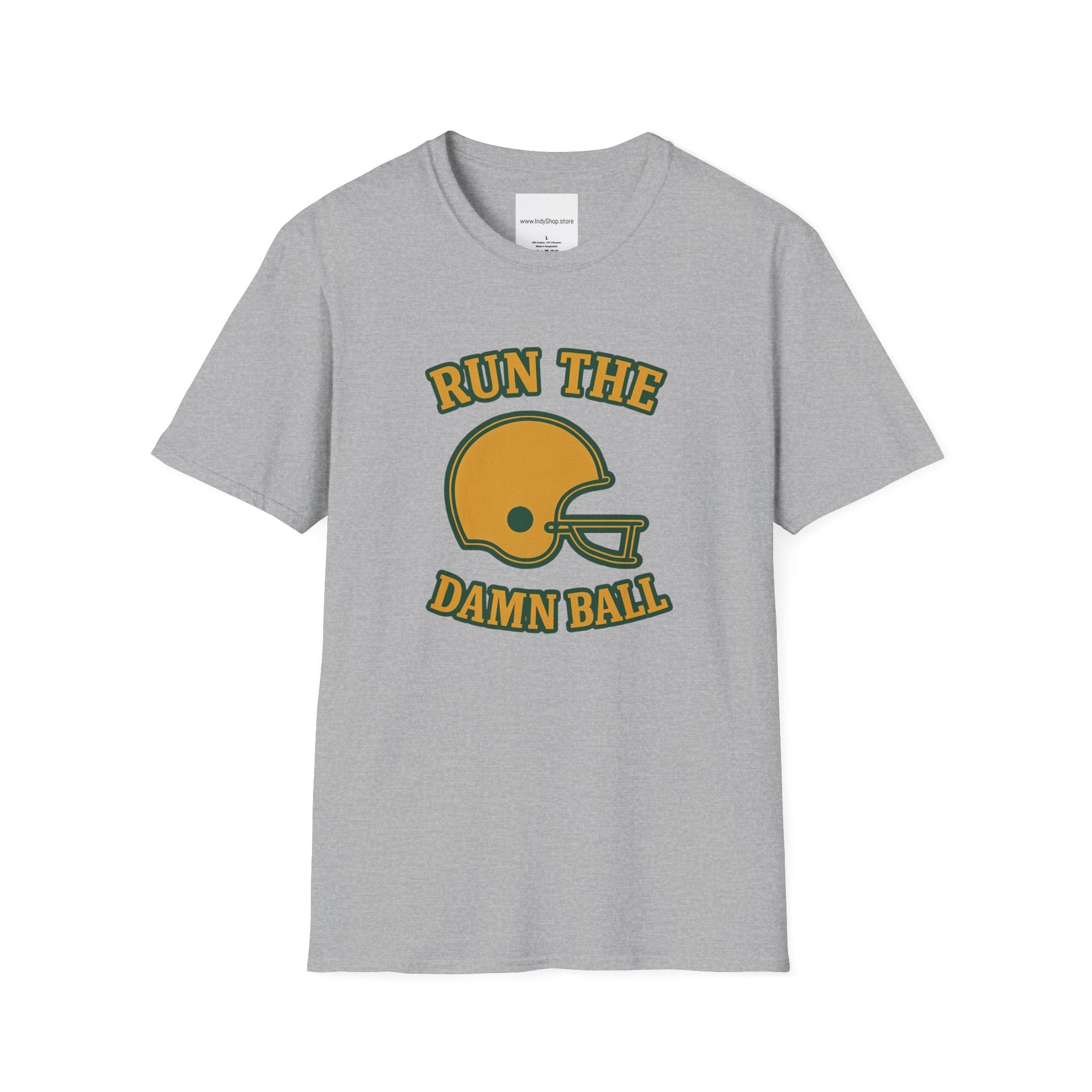 Run the Damn Ball Green and Gold Unisex Graphic T-Shirt