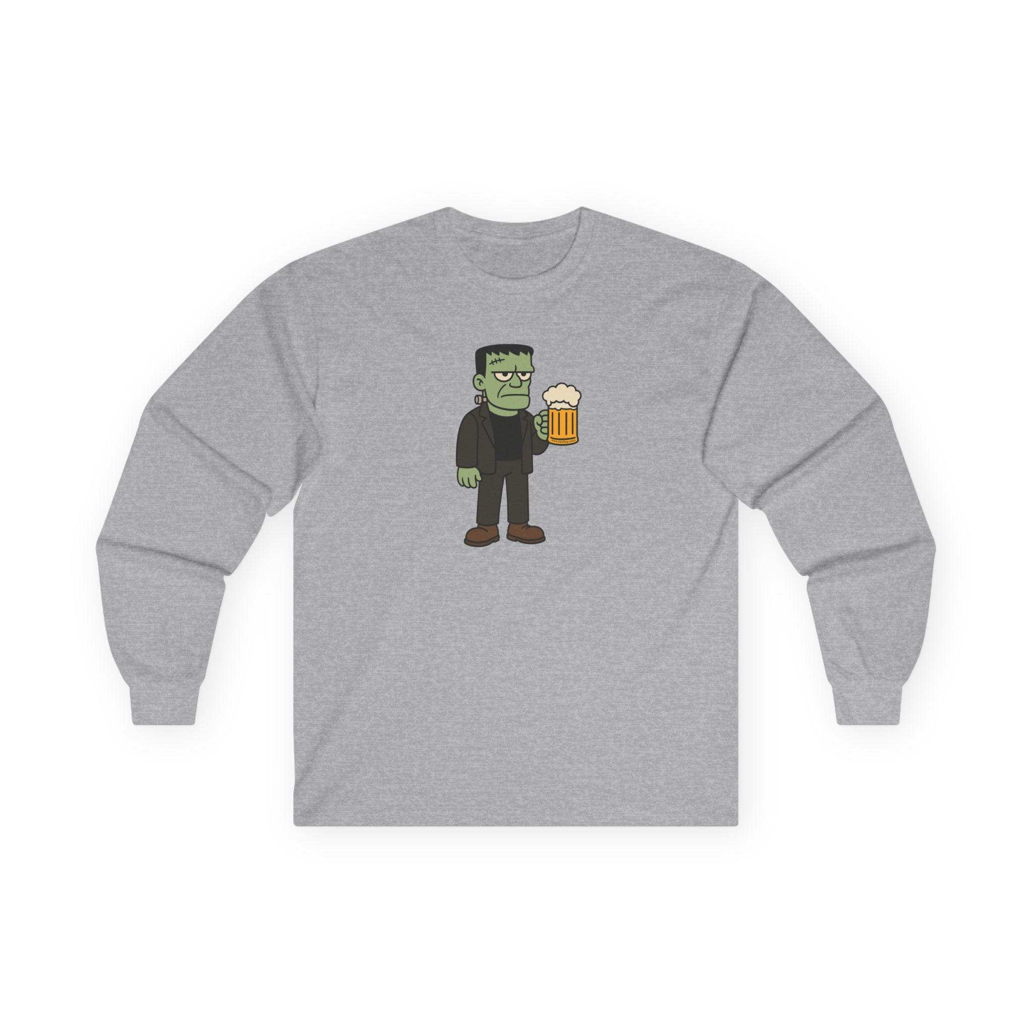 Monster with Beer Unisex Long Sleeve Tee