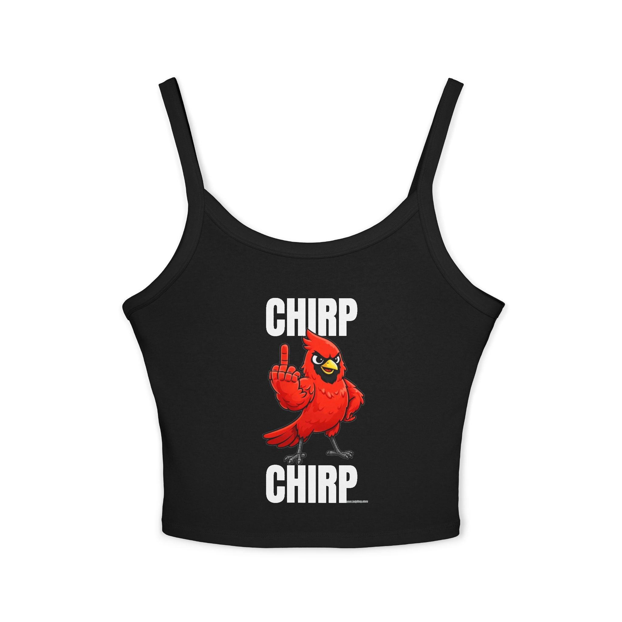 Chirp Chirp Women's Tank Top | Middle Finger Cardinal Spaghetti Strap Tank Top