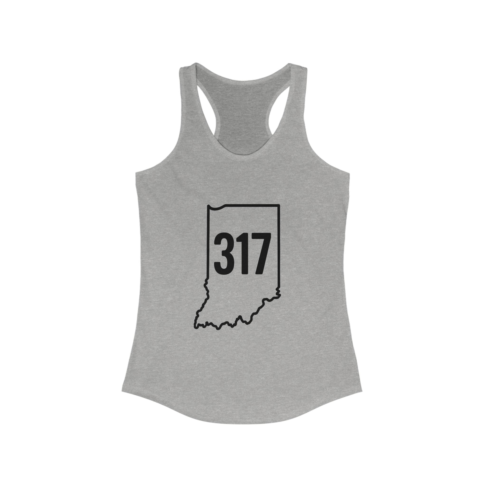 Indiana 317 Racerback Tank | Black Lettering | Women's Workout Top, Summer Style Tee, Fitness Gift, Casual Wear, Indiana Pride Apparel