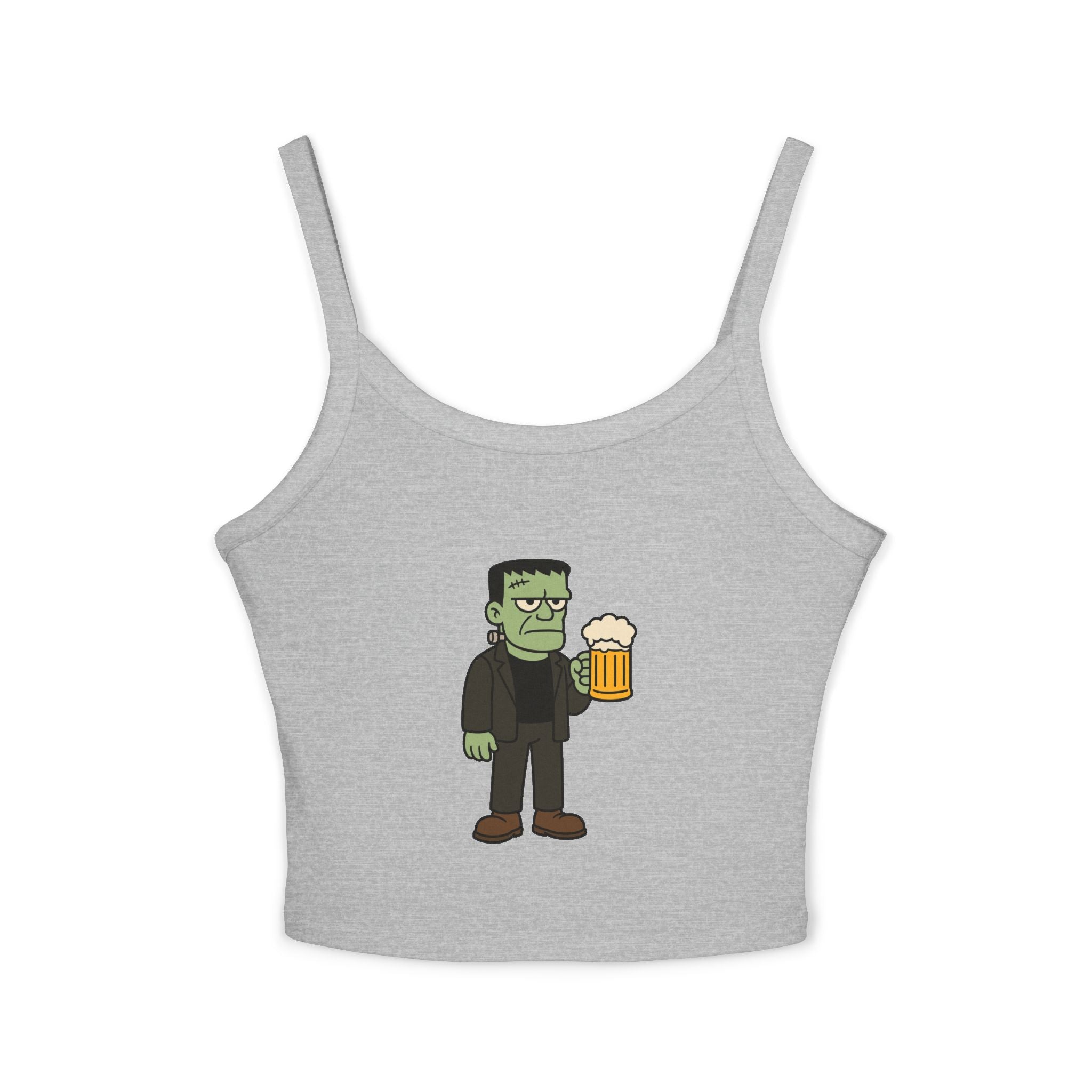 Monster with Beer Women's Tank Top | Spaghetti Strap Tank Top