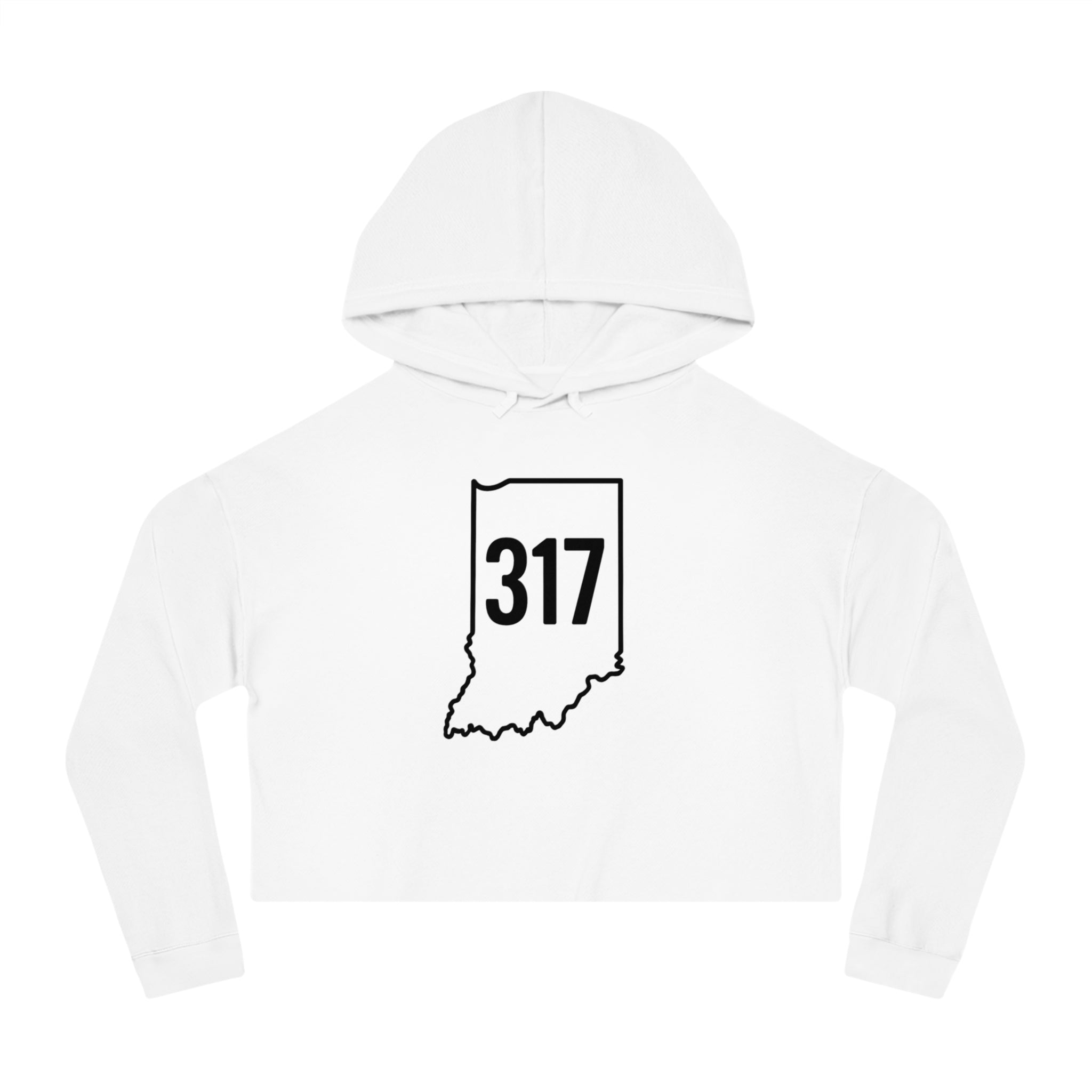 Indiana 317 Cropped Hooded Sweatshirt for Women | Black Lettering | Trendy and Casual, Perfect for Spring Outings, Gift for Her, Comfortable Fashion