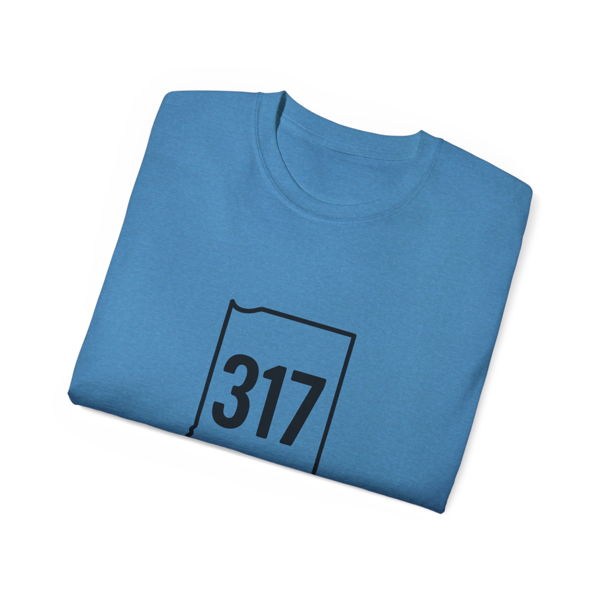 Indiana 317 | Black Lettering | Unisex Ultra Cotton Tee | Casual Wear, Gift for Hoosiers, State Pride, Travel Souvenir, Unique Local Apparel