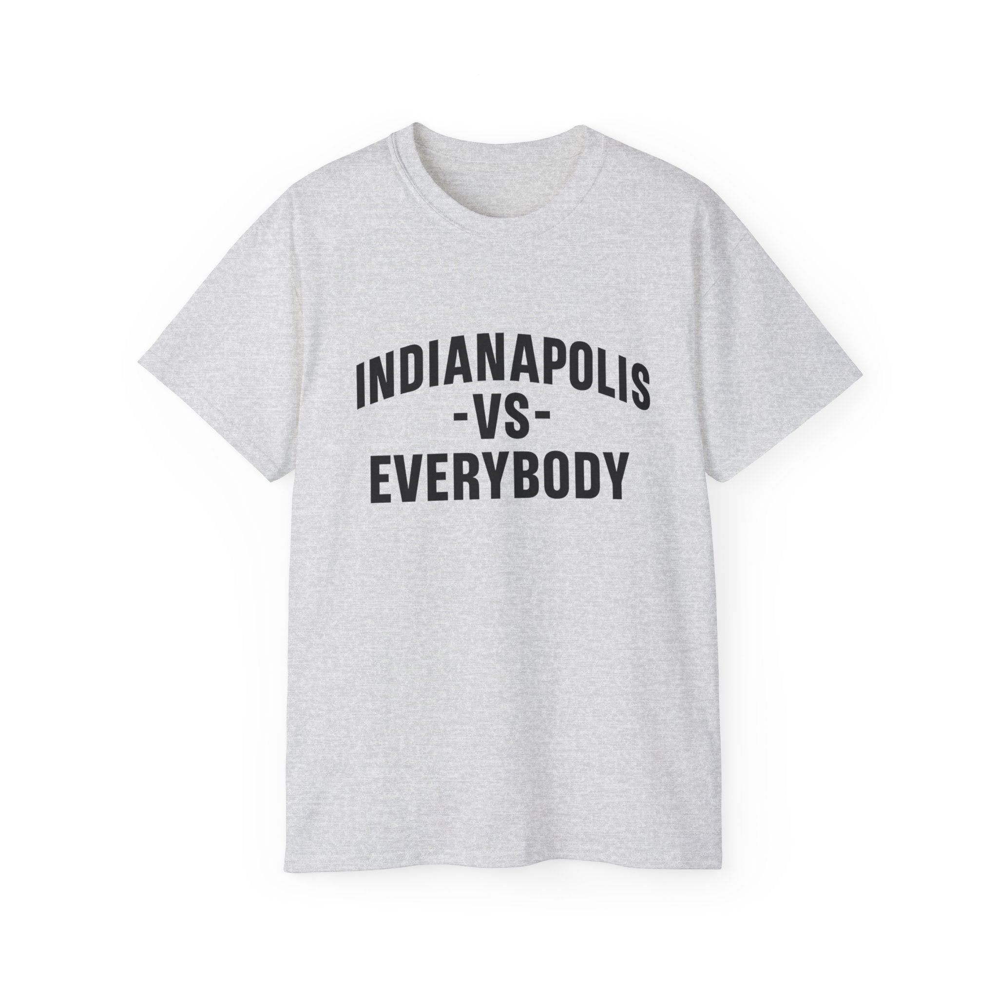 Indianapolis v Everybody | Black Lettering | Unisex Ultra Cotton Tee | Casual Wear, Gift for Hoosiers, State Pride, Travel Souvenir, Unique Local Apparel