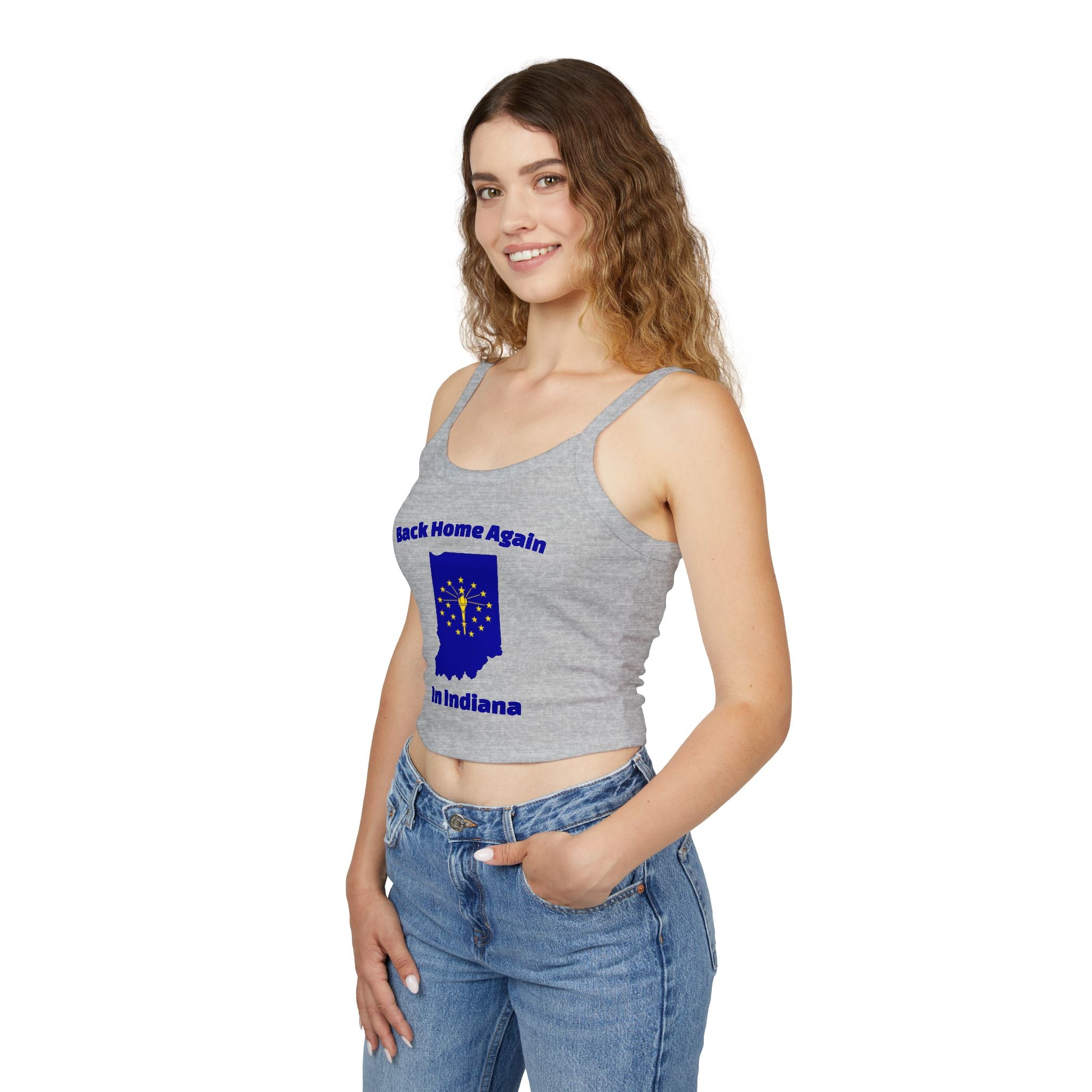 Back Home Again in Indiana Women's Tank Top | Spaghetti Strap Tank Top
