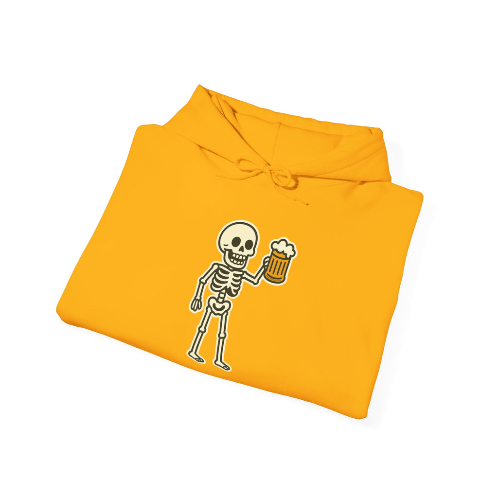 Skeleton Drinking Beer Hoodie – Unisex Heavy Blend Sweatshirt