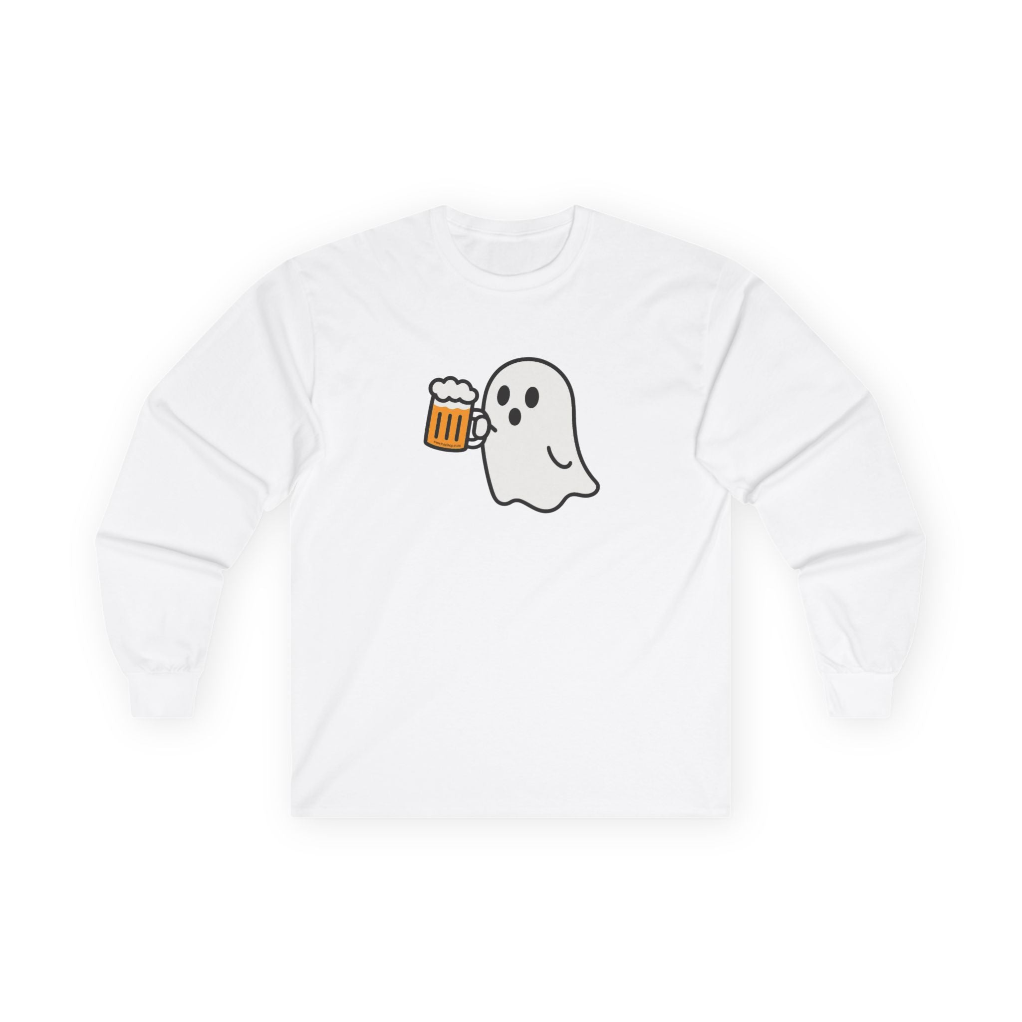Ghost with Beer Unisex Long Sleeve Tee
