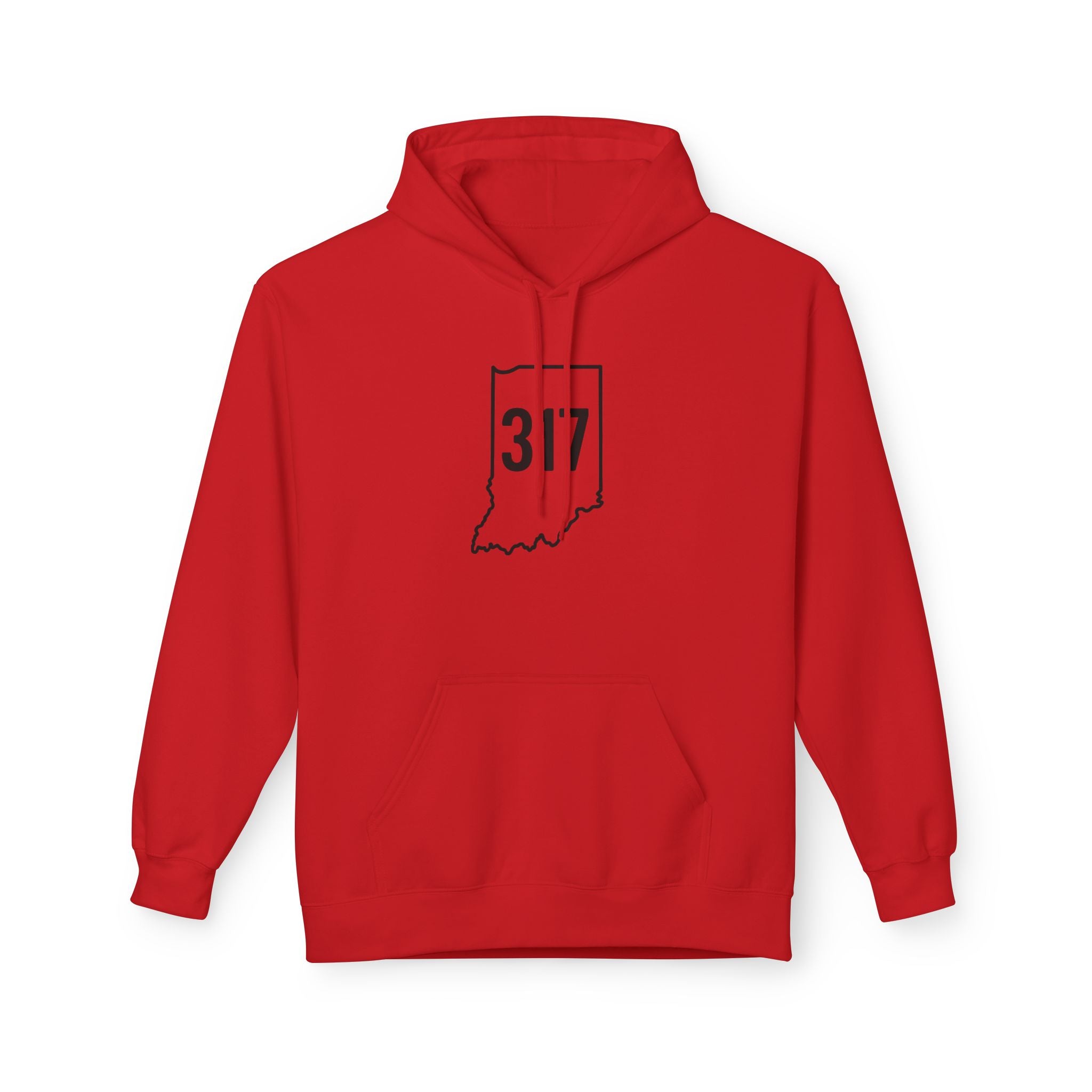 317 Indiana Fleece Hoodie | Black Lettering | Cozy Casual Wear, Perfect for Autumn, Great Gift for Indiana Lovers, Comfortable and Stylish Hoodie
