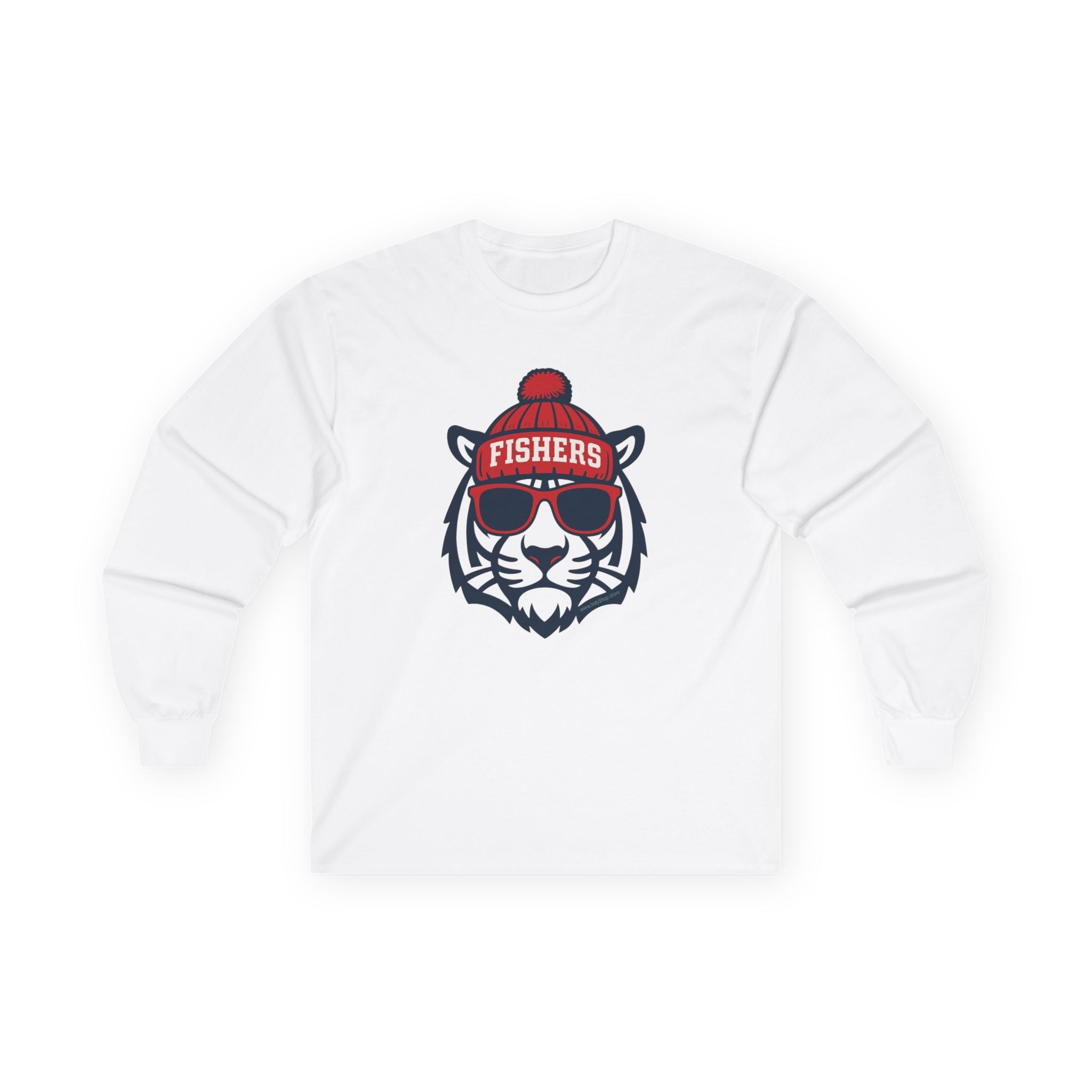 Fishers Tigers Unisex Long Sleeve Tee | Tiger with Hat and Glasses