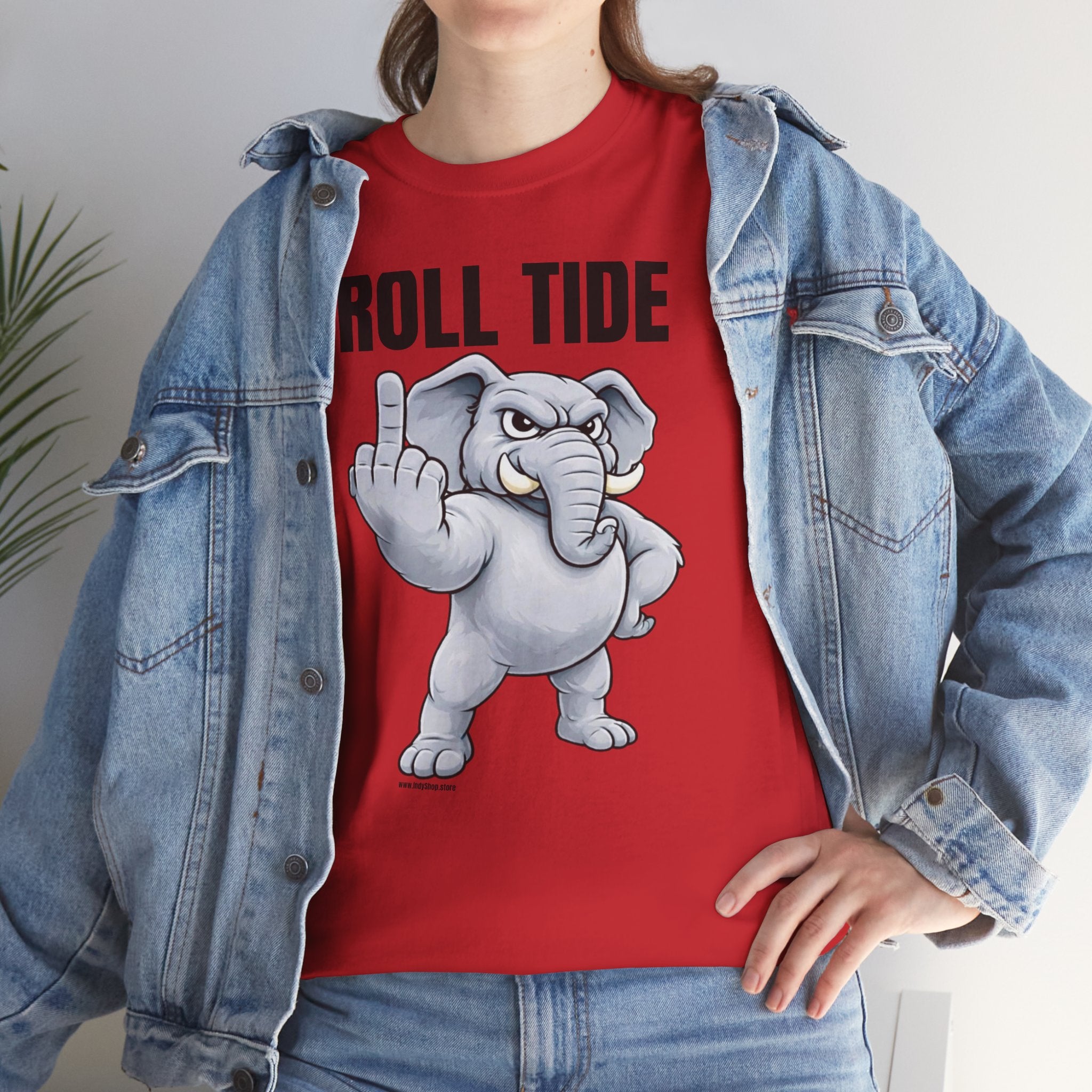 Roll Tide Middle Finger Tee | Elephant Flipping Off