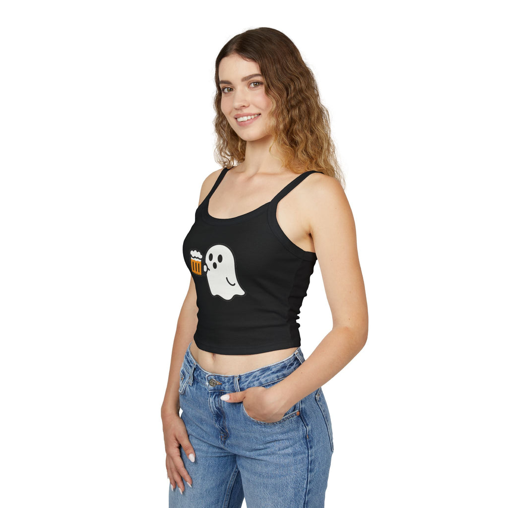 Ghost with Beer Women's Tank Top | Spaghetti Strap Tank Top