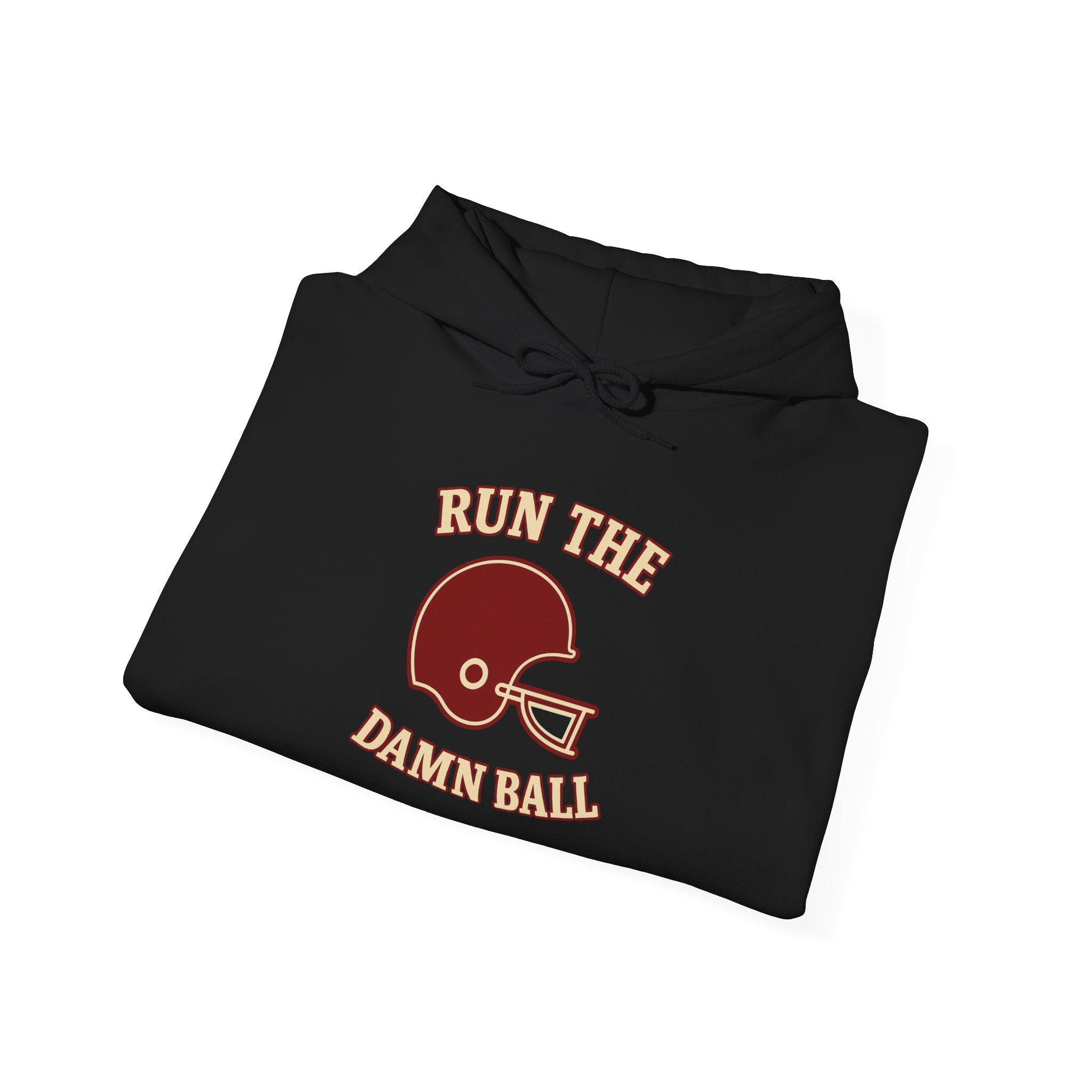 Run the Damn Ball Football Hoodie | Cream & Crimson