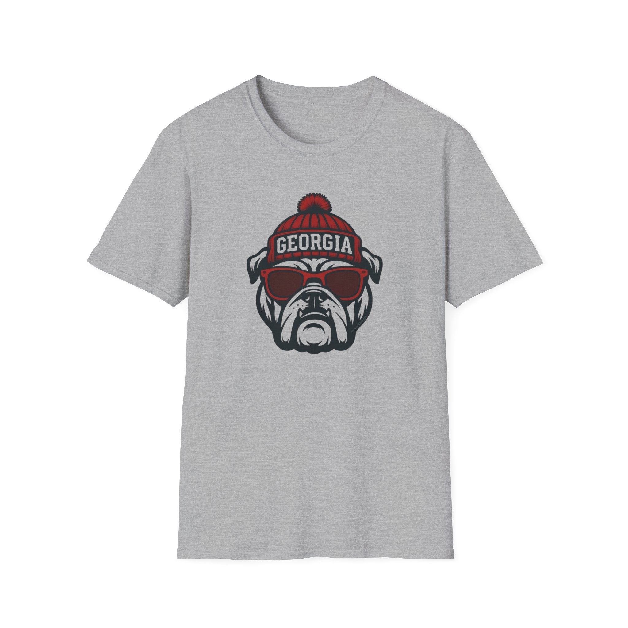 Georgia Bulldogs Graphic T-Shirt | Bulldog with Glasses and Hat