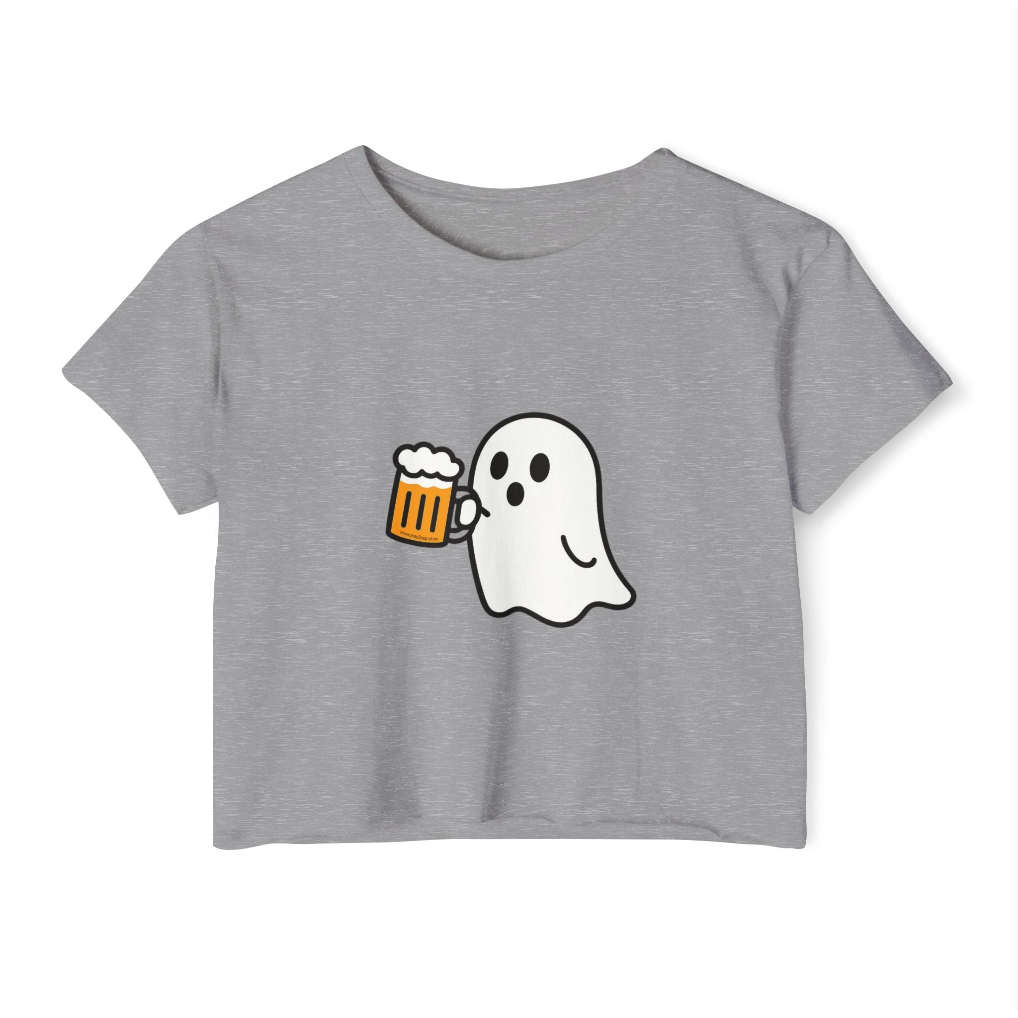 Ghost with Beer Crop Top
