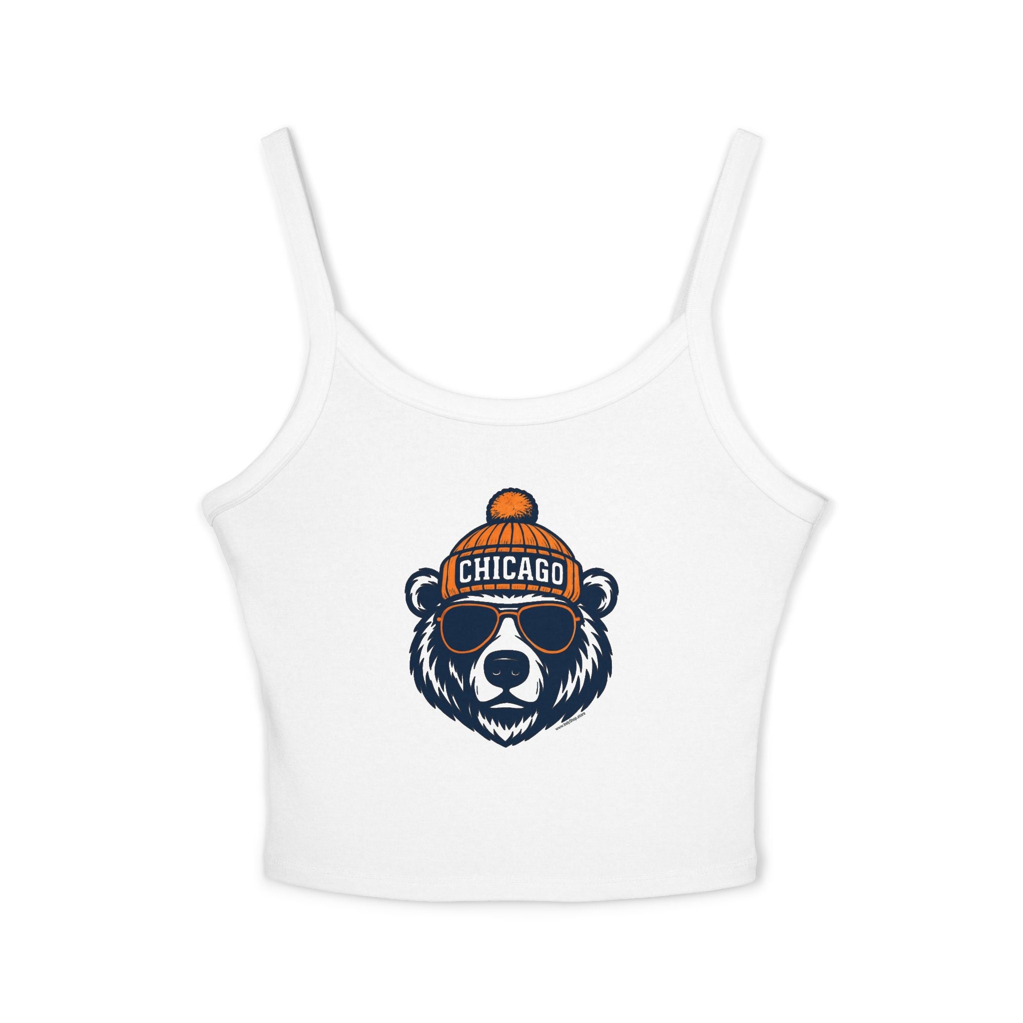 Chicago Bears Women's Tank Top | Spaghetti Strap Tank Top | Bear with Glasses and Hat