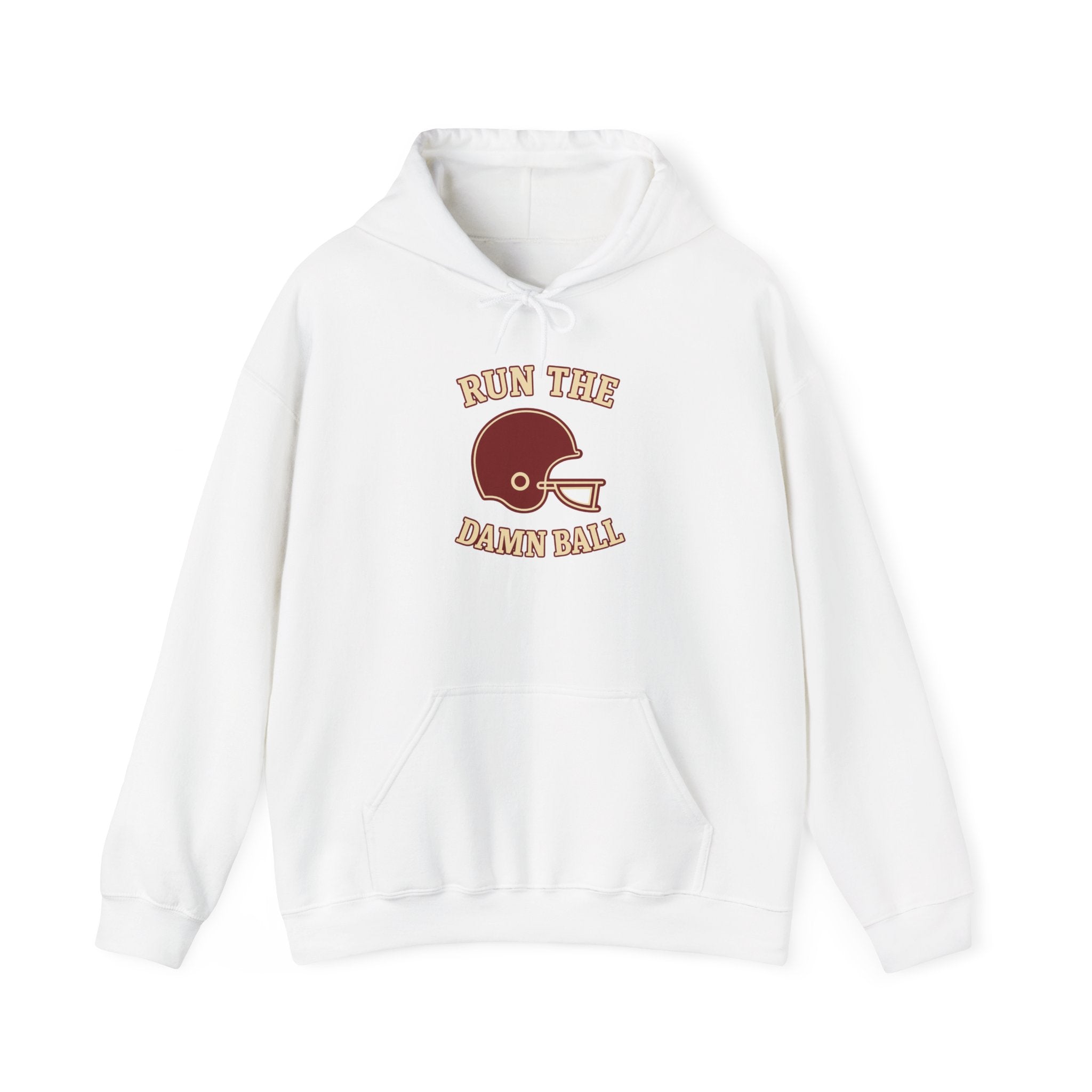 Run the Damn Ball Football Hoodie | Cream & Crimson