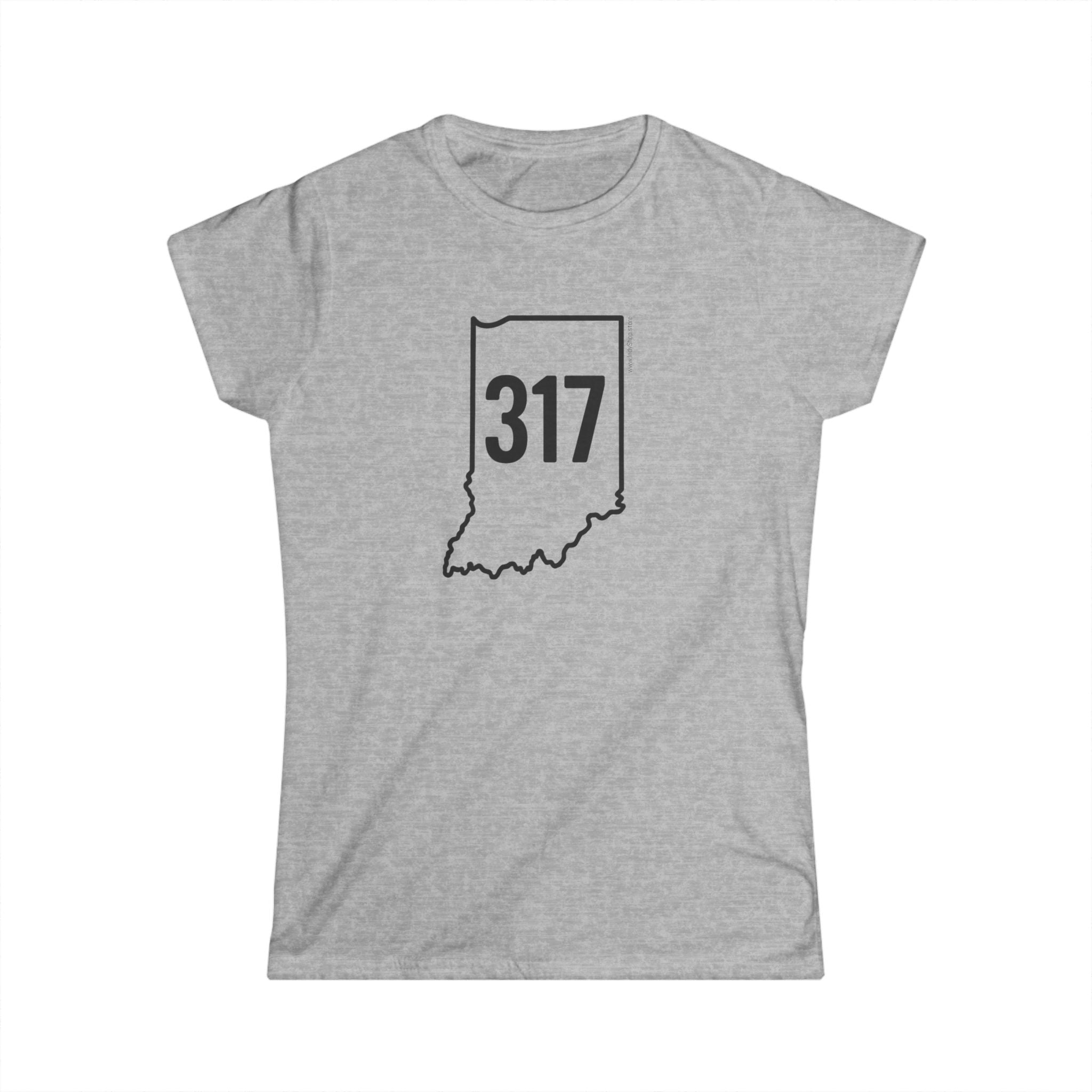 Indiana 317 Black Outline Women's Graphic Tee