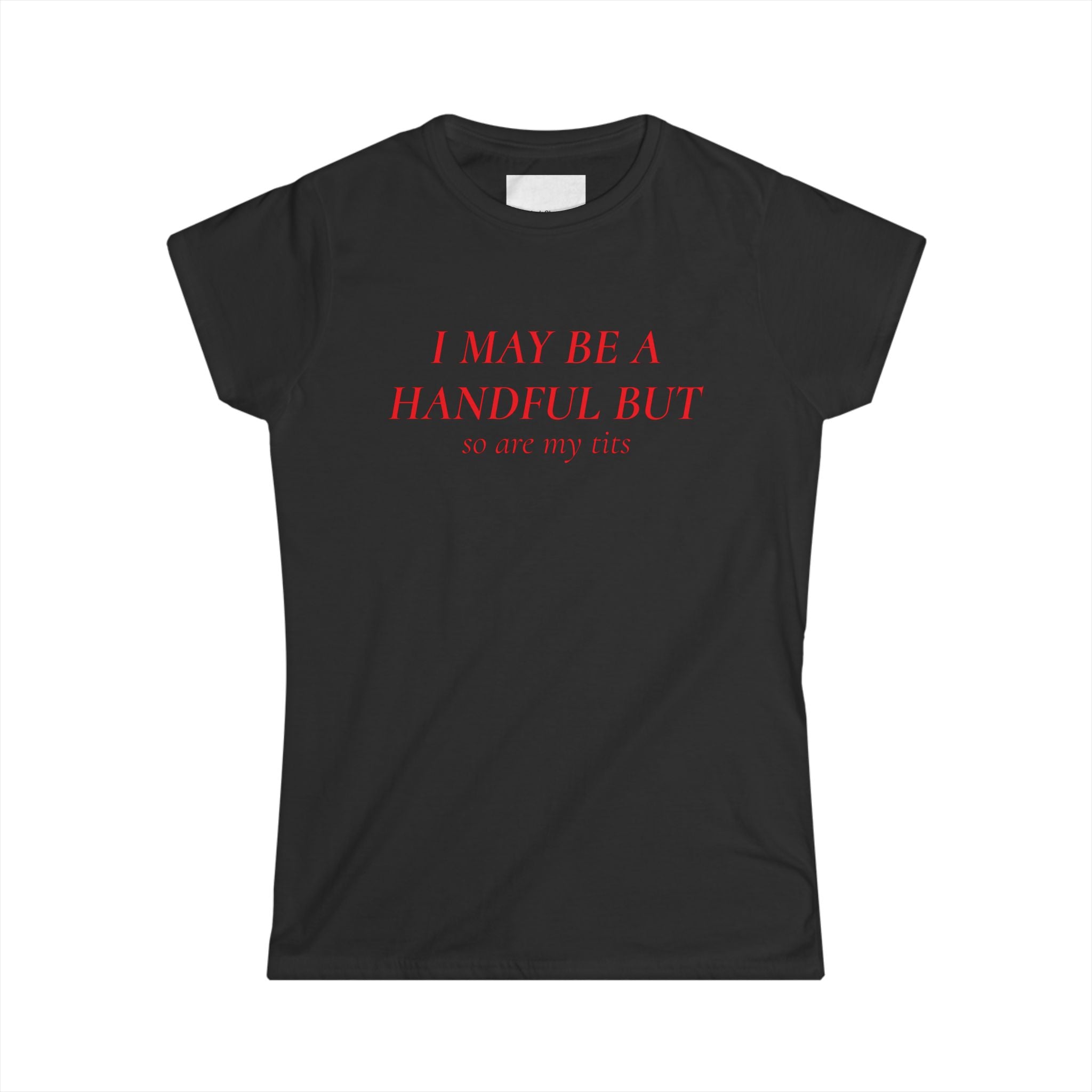 I May Be A Handful But My Tits Aren't Tee | Women's Graphic T-Shirt