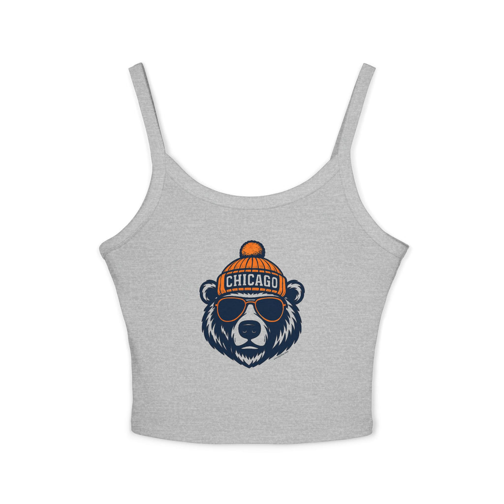 Chicago Bears Women's Tank Top | Spaghetti Strap Tank Top | Bear with Glasses and Hat