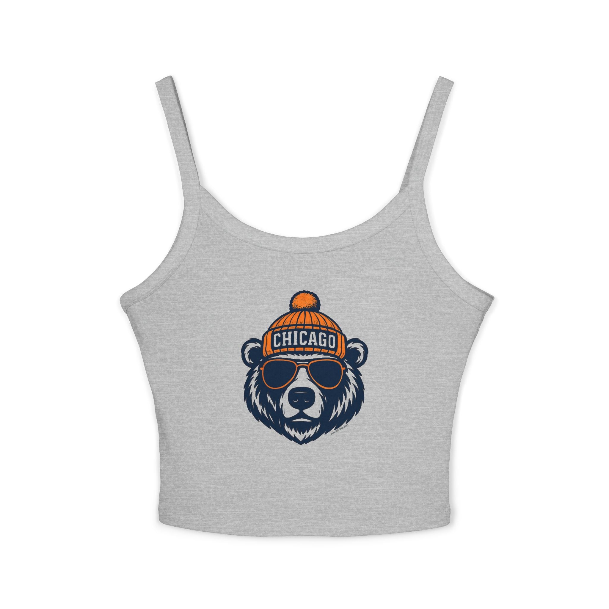 Chicago Bears Women's Tank Top | Spaghetti Strap Tank Top | Bear with Glasses and Hat