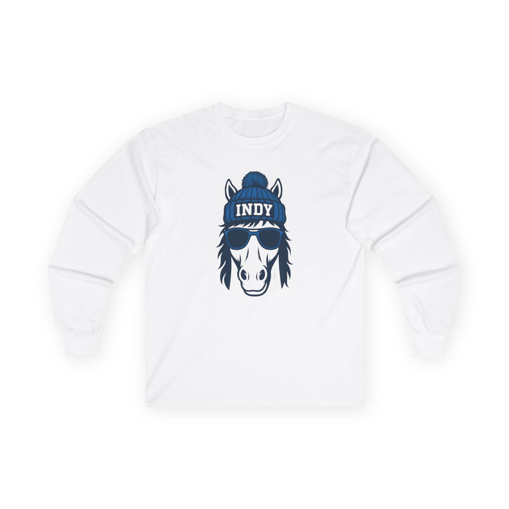 Indy Colts Unisex Long Sleeve Tee | Indianapolis Colt with Glasses and Hat