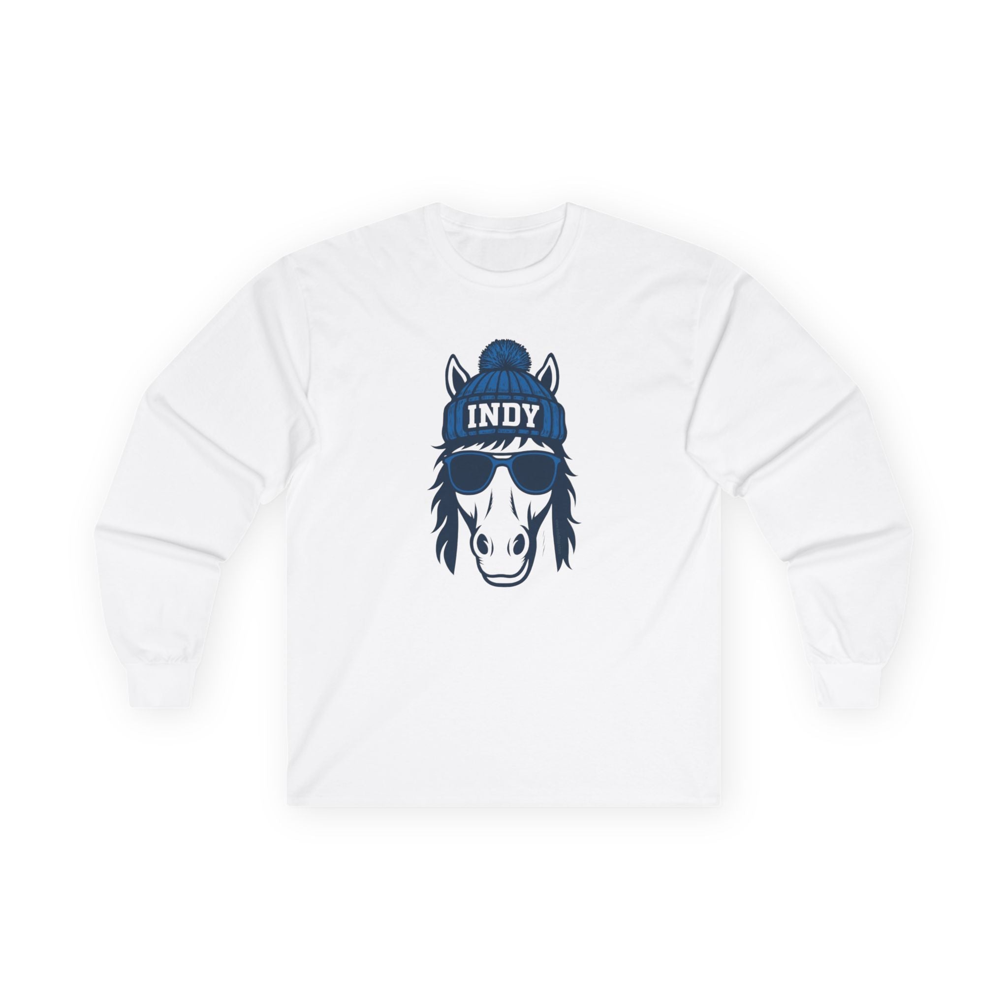 Indy Colts Unisex Long Sleeve Tee | Indianapolis Colt with Glasses and Hat