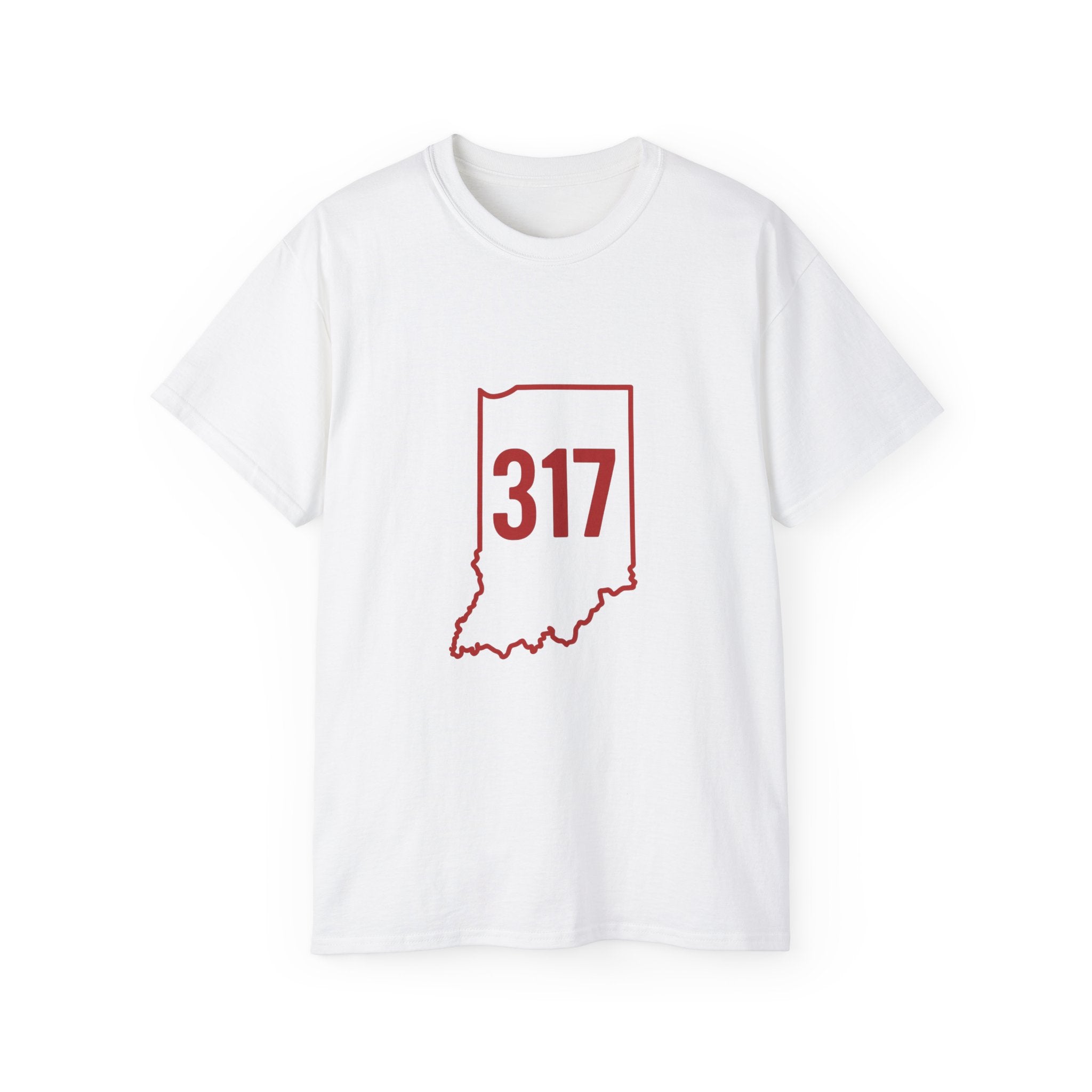 Indiana 317 Unisex Ultra Cotton Tee | Casual Wear, Gift for Hoosiers, State Pride, Travel Souvenir, Unique Local Apparel