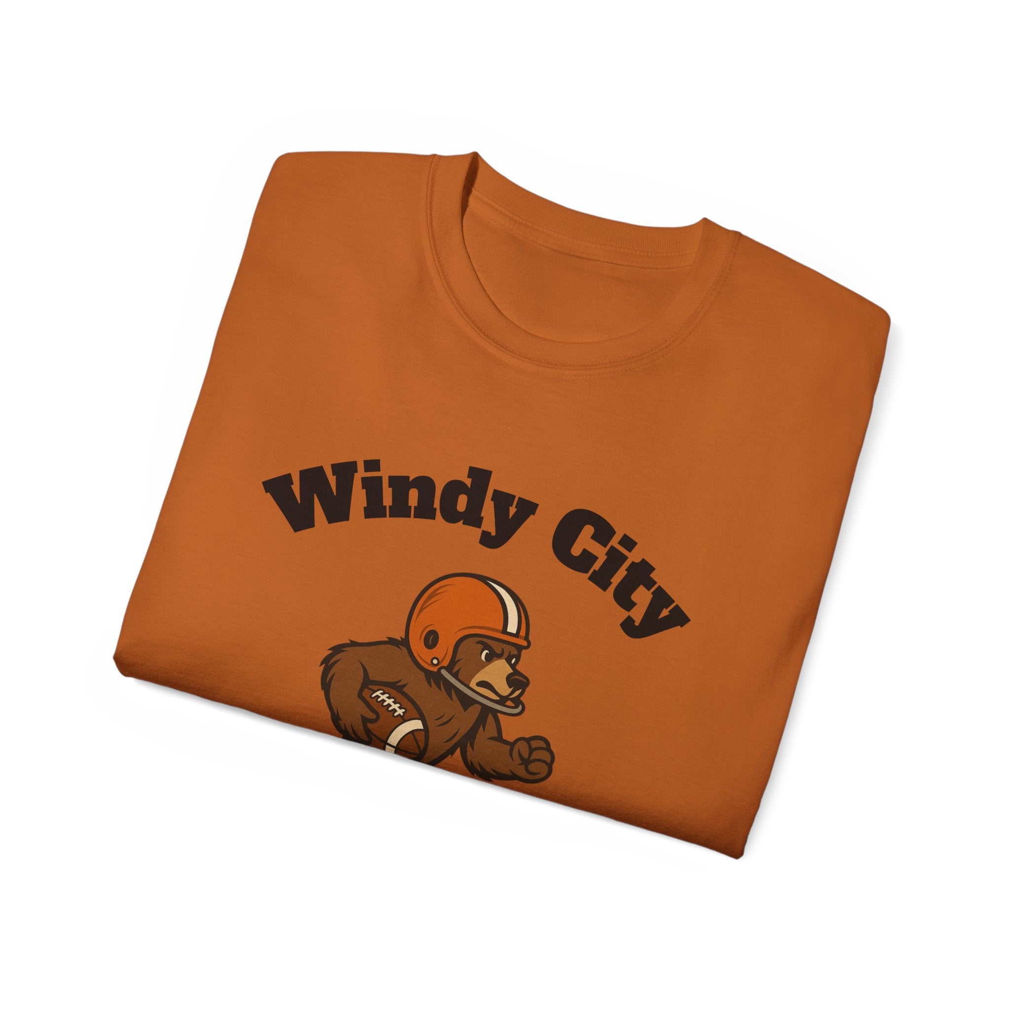 Windy City Bear Running the Football Unisex T-Shirt | Chicago Bears