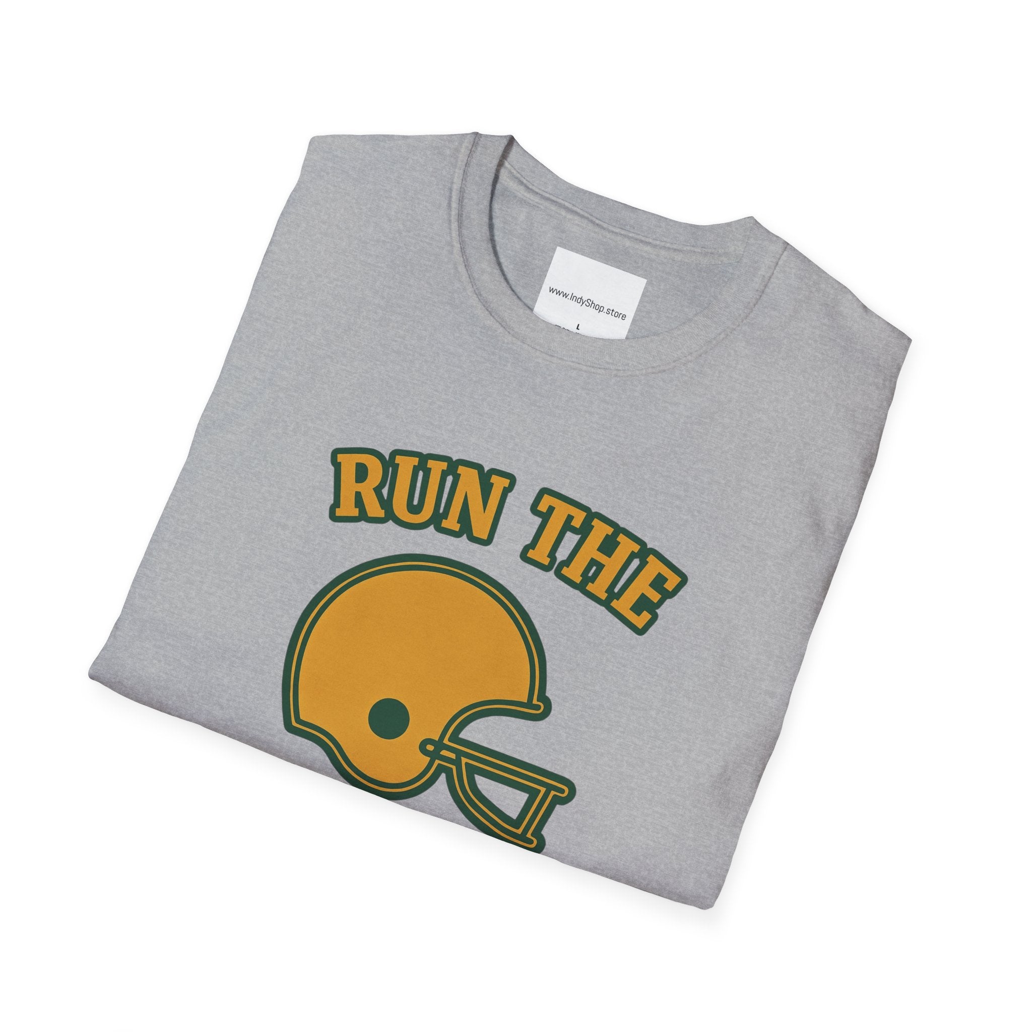 Run the Damn Ball Green and Gold Unisex Graphic T-Shirt