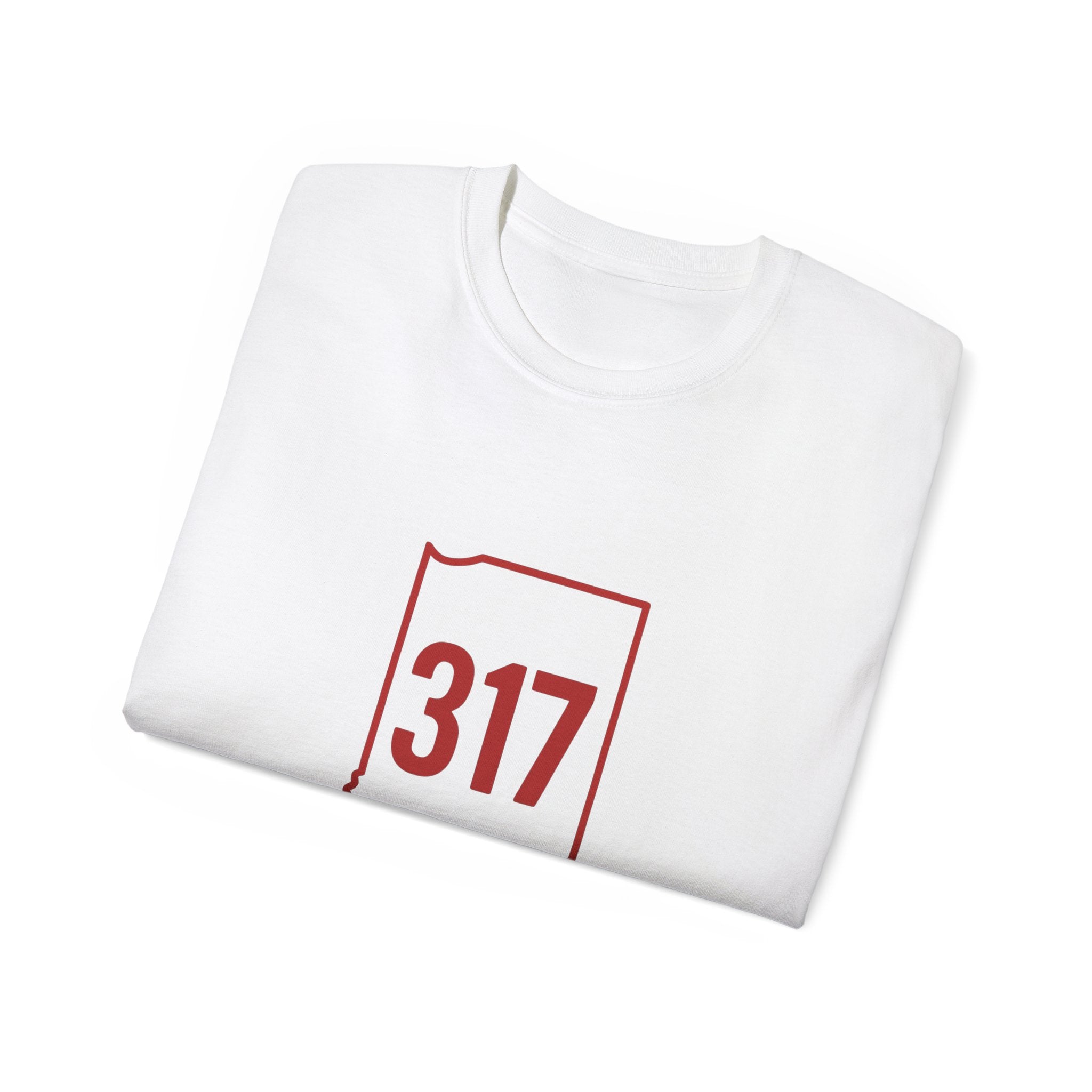 Indiana 317 Unisex Ultra Cotton Tee | Casual Wear, Gift for Hoosiers, State Pride, Travel Souvenir, Unique Local Apparel