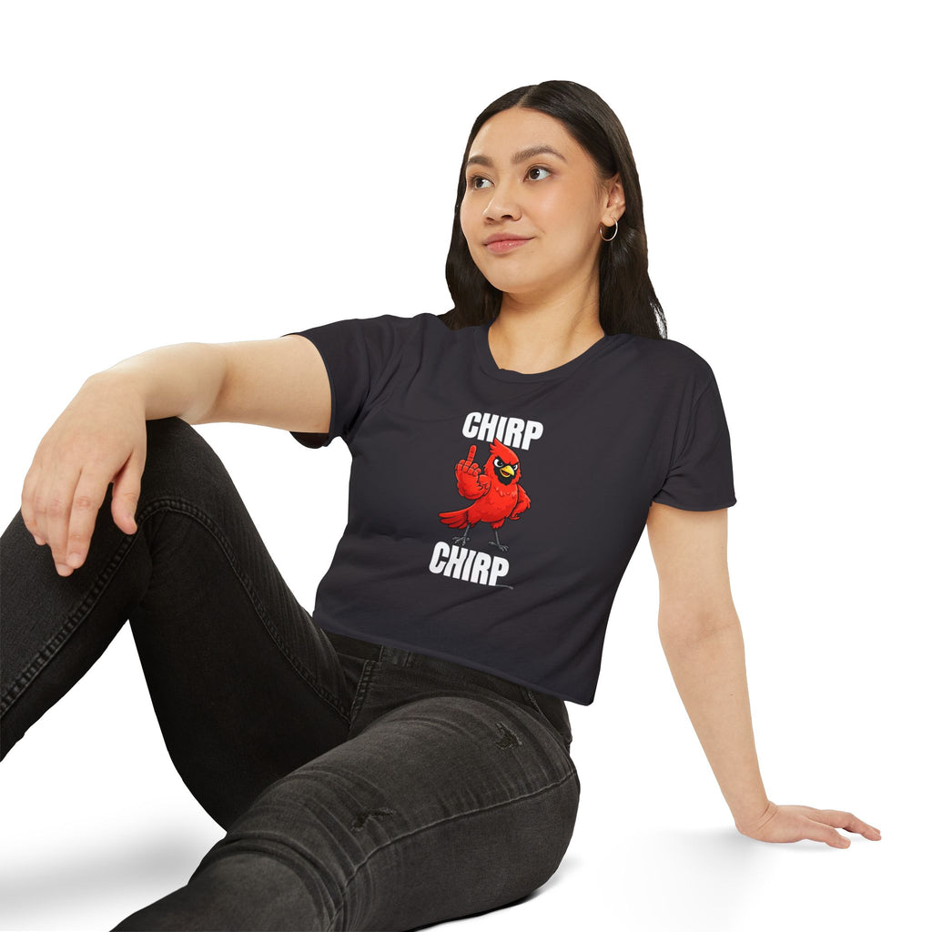 Chirp Chirp Women's Crop Top | Middle Finger Cardinal
