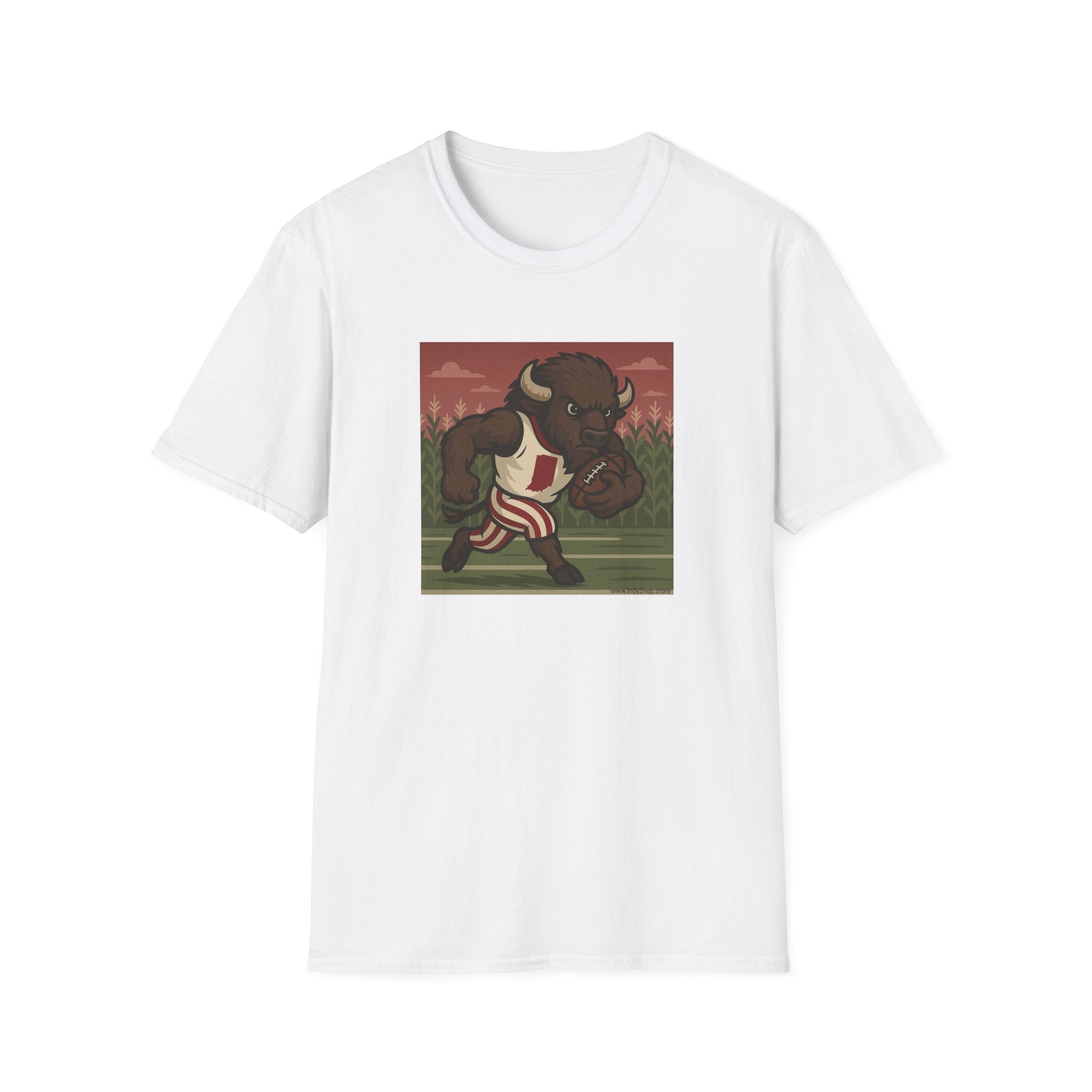 Bison Running the Football Graphic T-Shirt | Indiana Hoosiers Bison