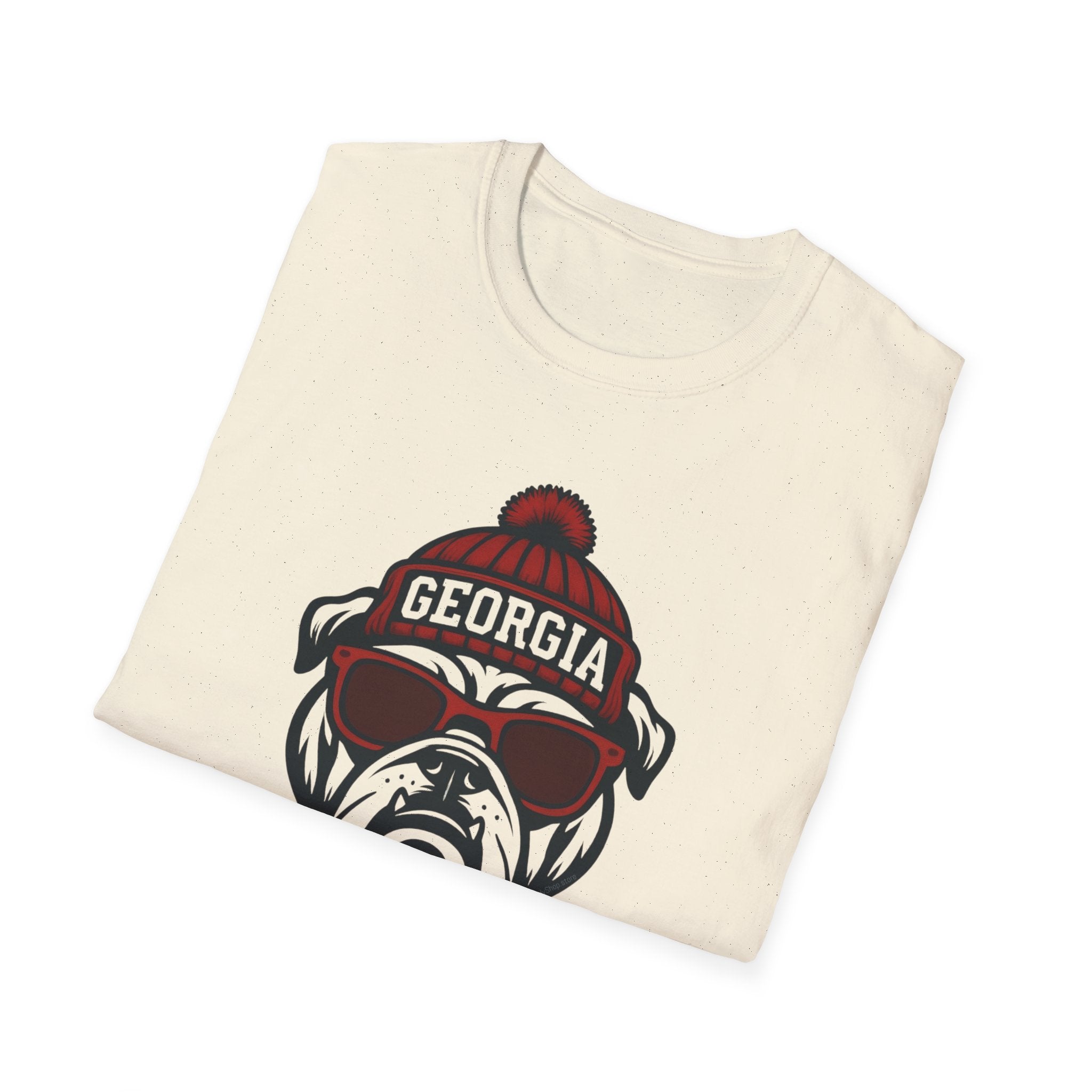 Georgia Bulldogs Graphic T-Shirt | Bulldog with Glasses and Hat