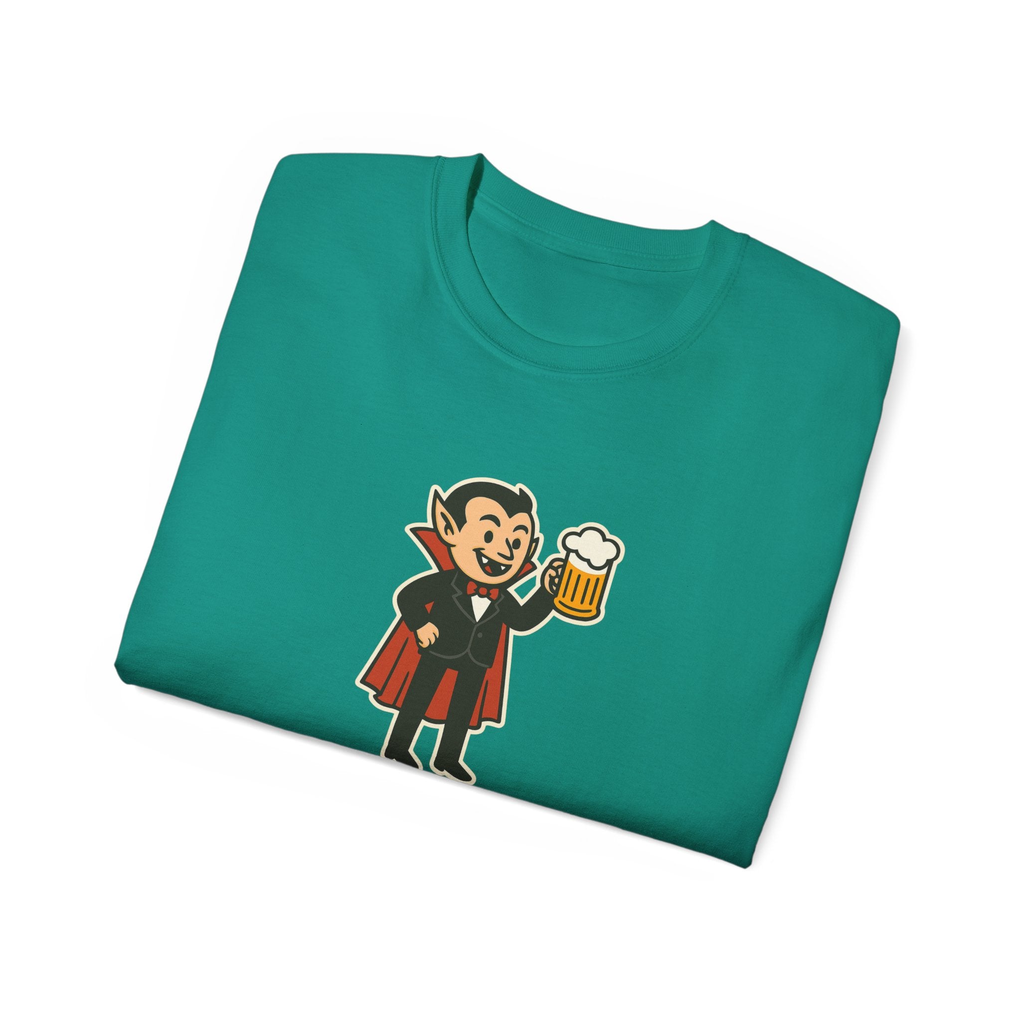 Vampire with Beer Unisex Tee