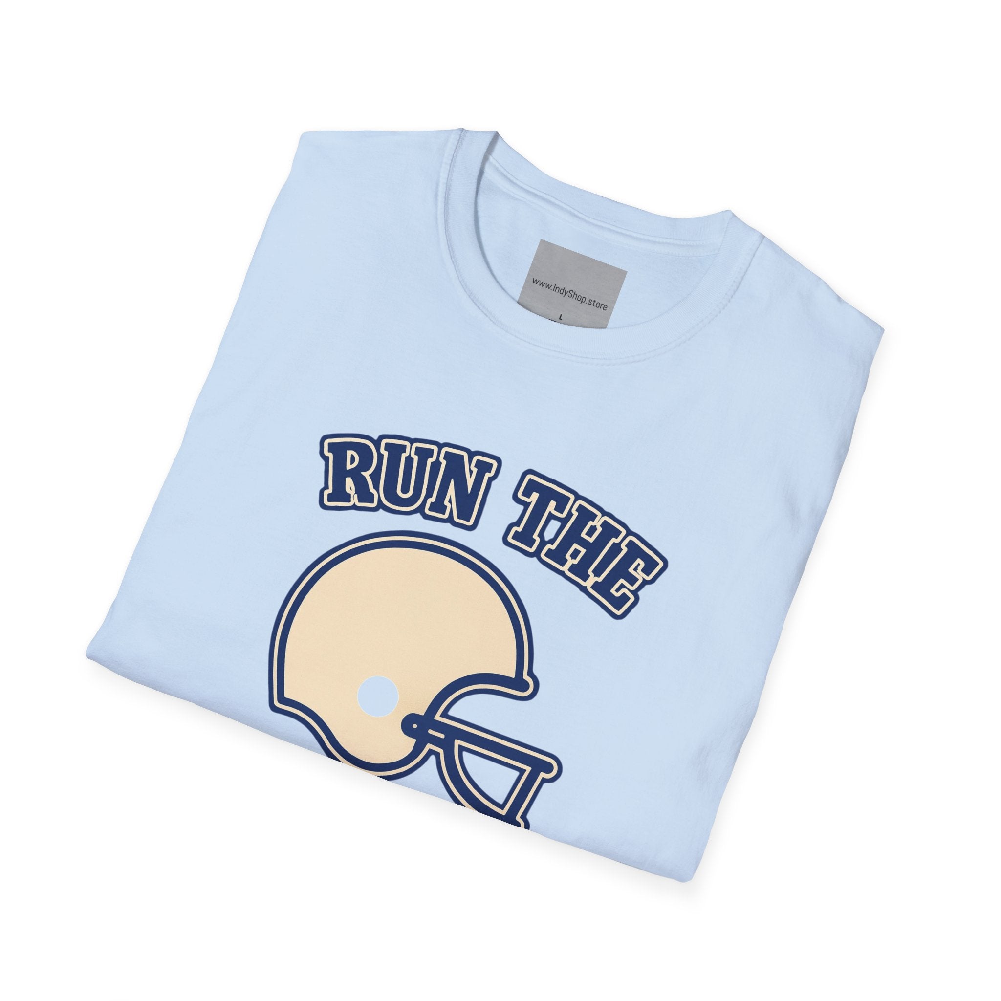 Run the Damn Ball Blue and White Unisex Graphic T-Shirt