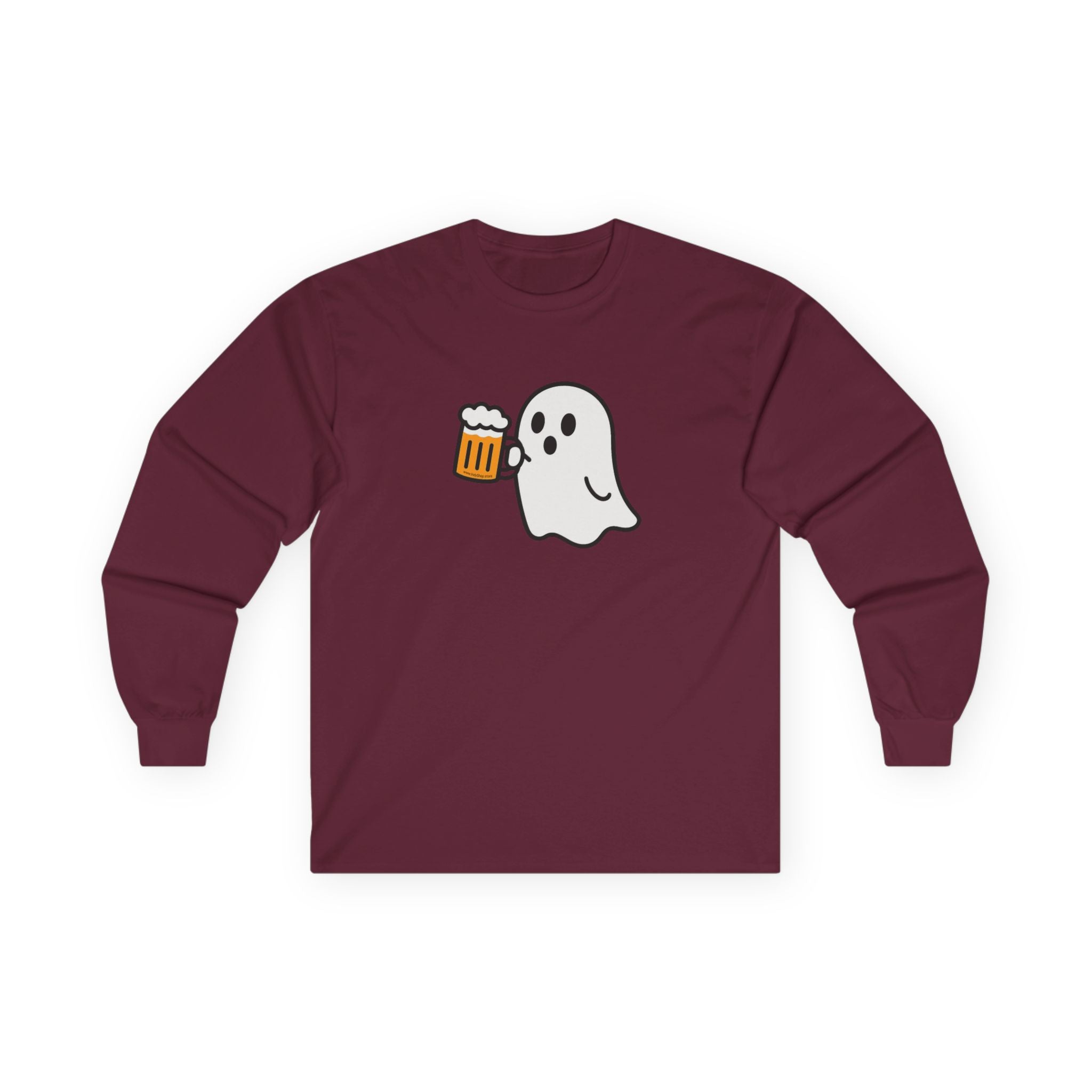 Ghost with Beer Unisex Long Sleeve Tee