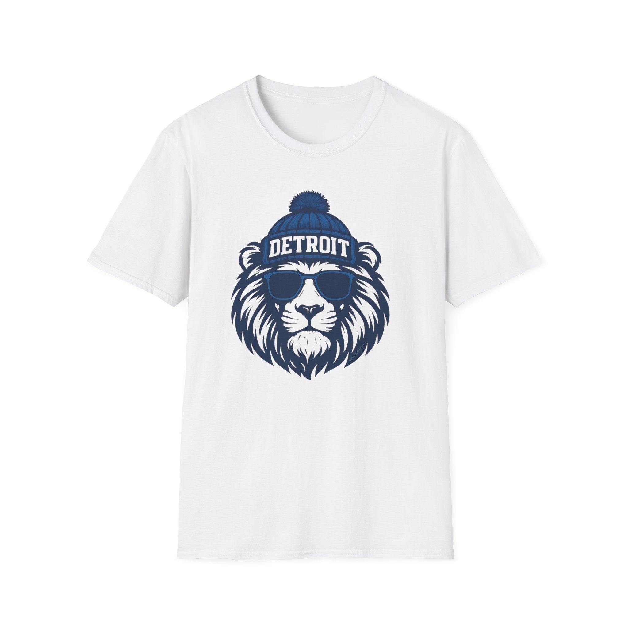 Detroit Lions Graphic T-Shirt | Lion with Glasses and Hat