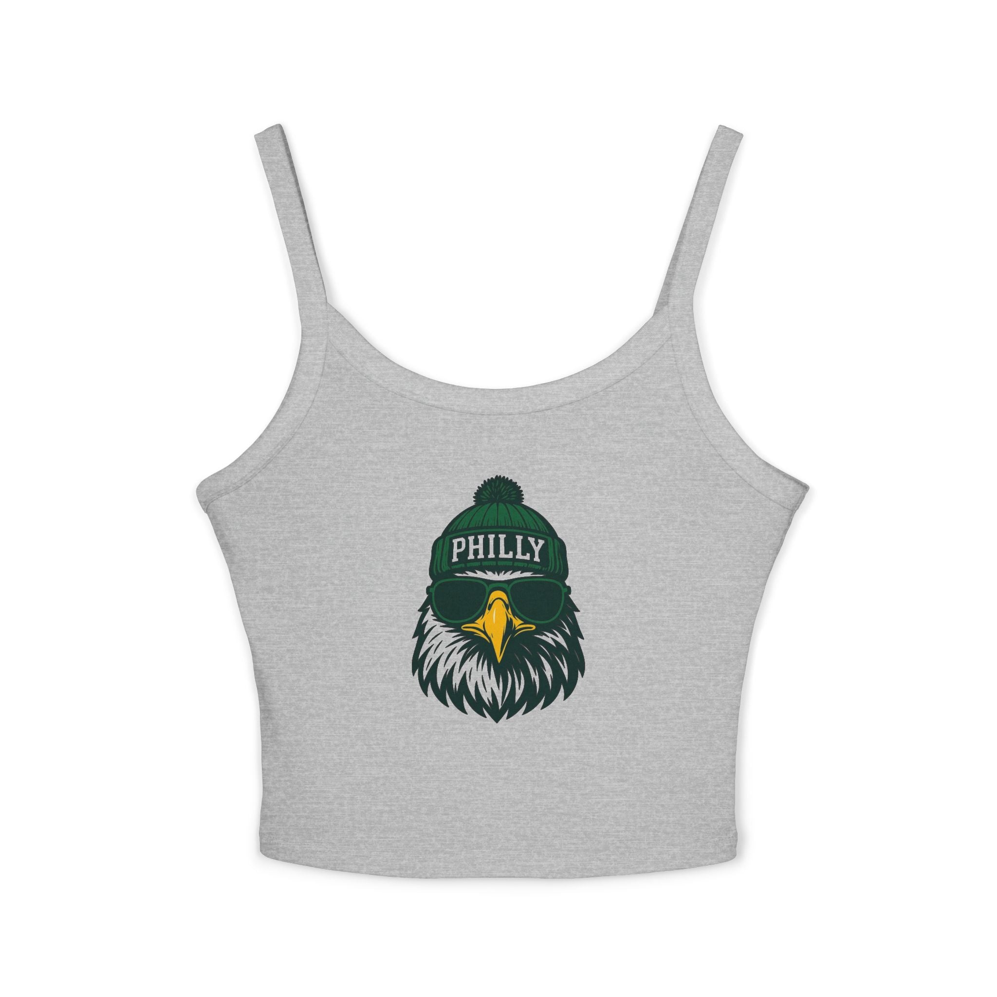Philly Eagles Women's Tank Top | Spaghetti Strap Tank Top | Philadelphia Eagle with Glasses and Hat