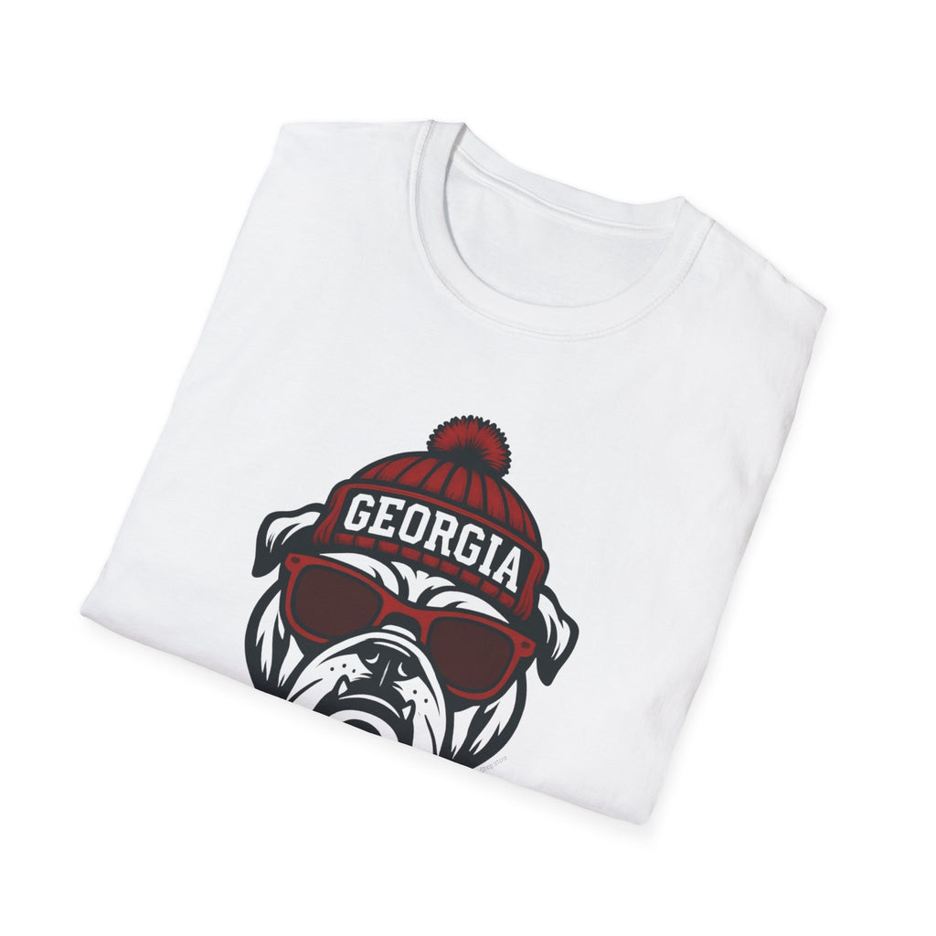Georgia Bulldogs Graphic T-Shirt | Bulldog with Glasses and Hat