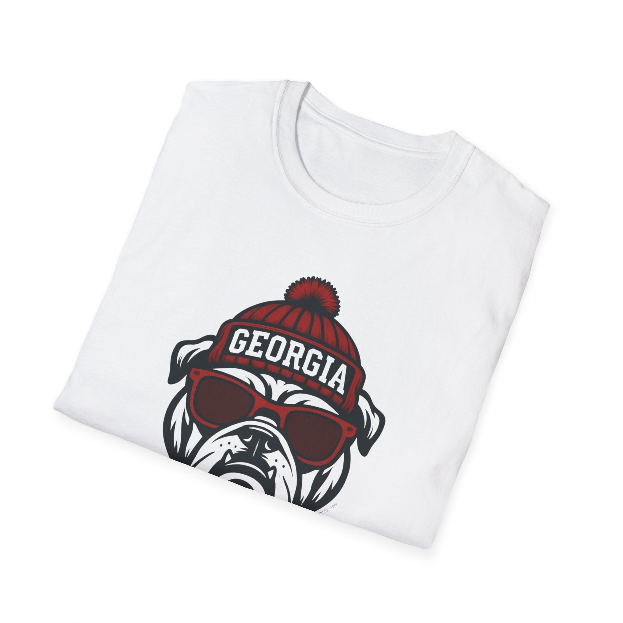 Georgia Bulldogs Graphic T-Shirt | Bulldog with Glasses and Hat