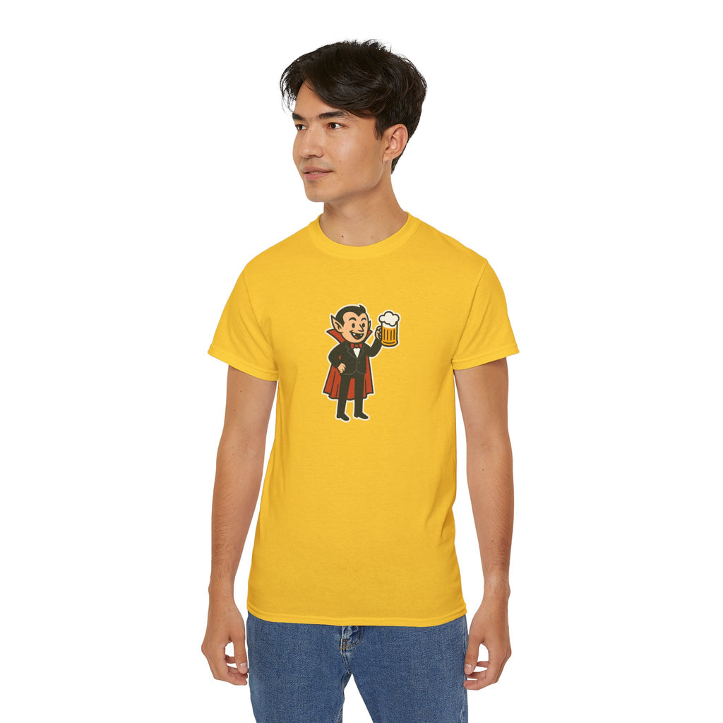 Vampire with Beer Unisex Tee