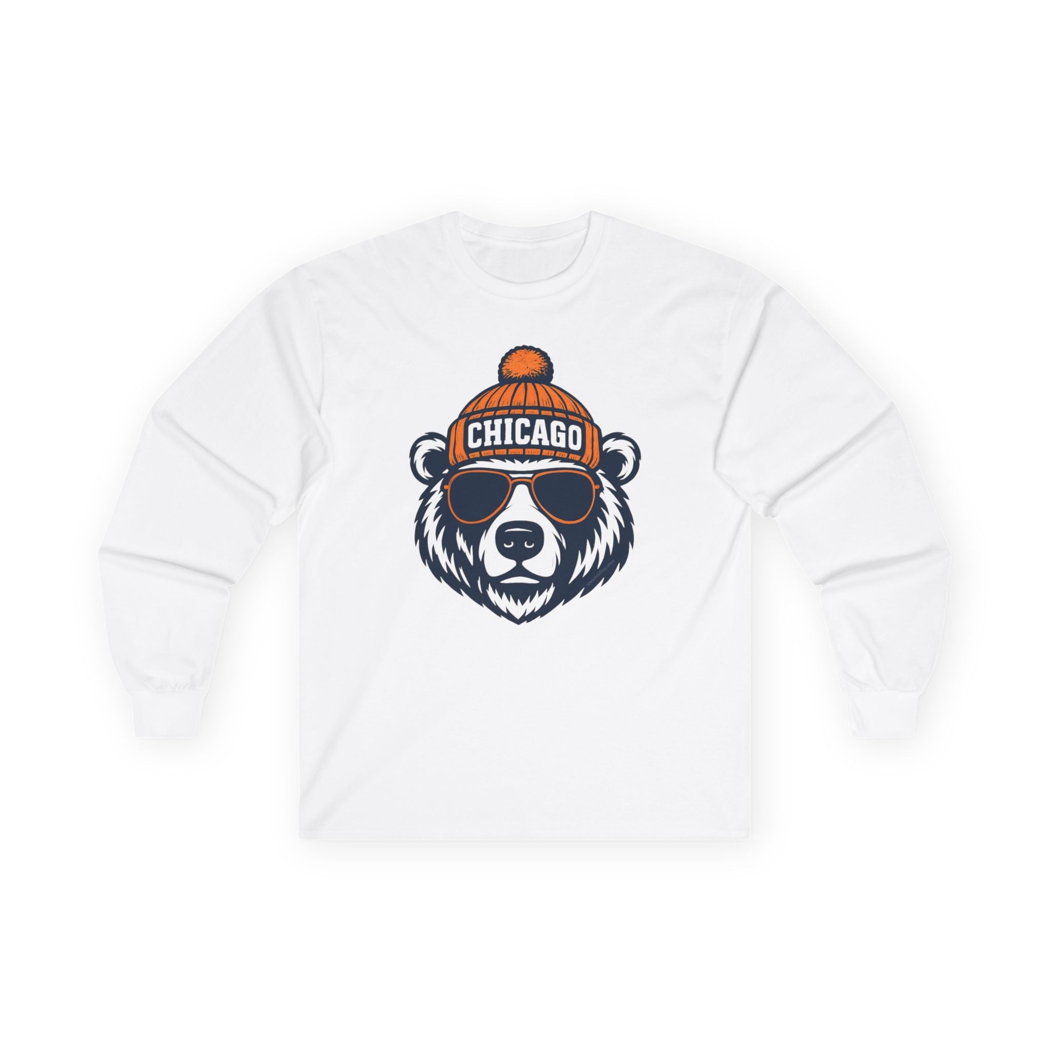 Chicago Bears Unisex Long Sleeve Tee | Bear with Glasses and Hat